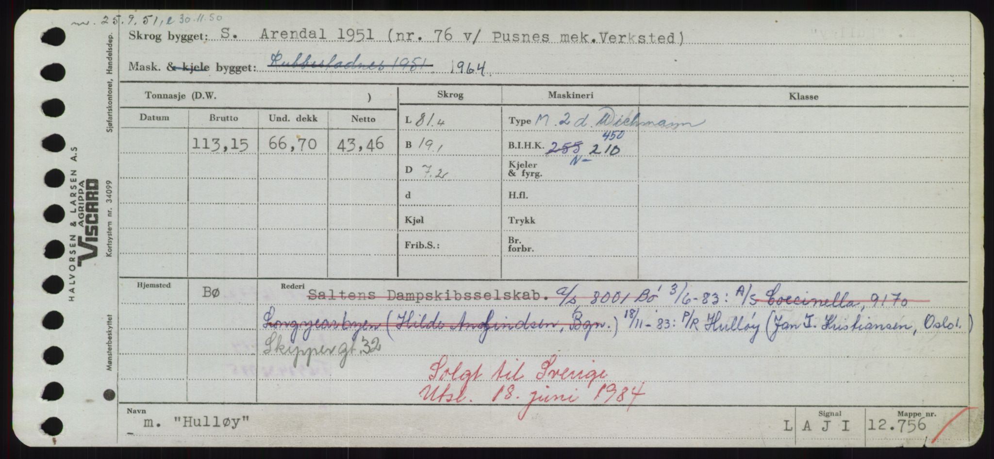 Sjøfartsdirektoratet med forløpere, Skipsmålingen, RA/S-1627/H/Hd/L0017: Fartøy, Holi-Hå, s. 159