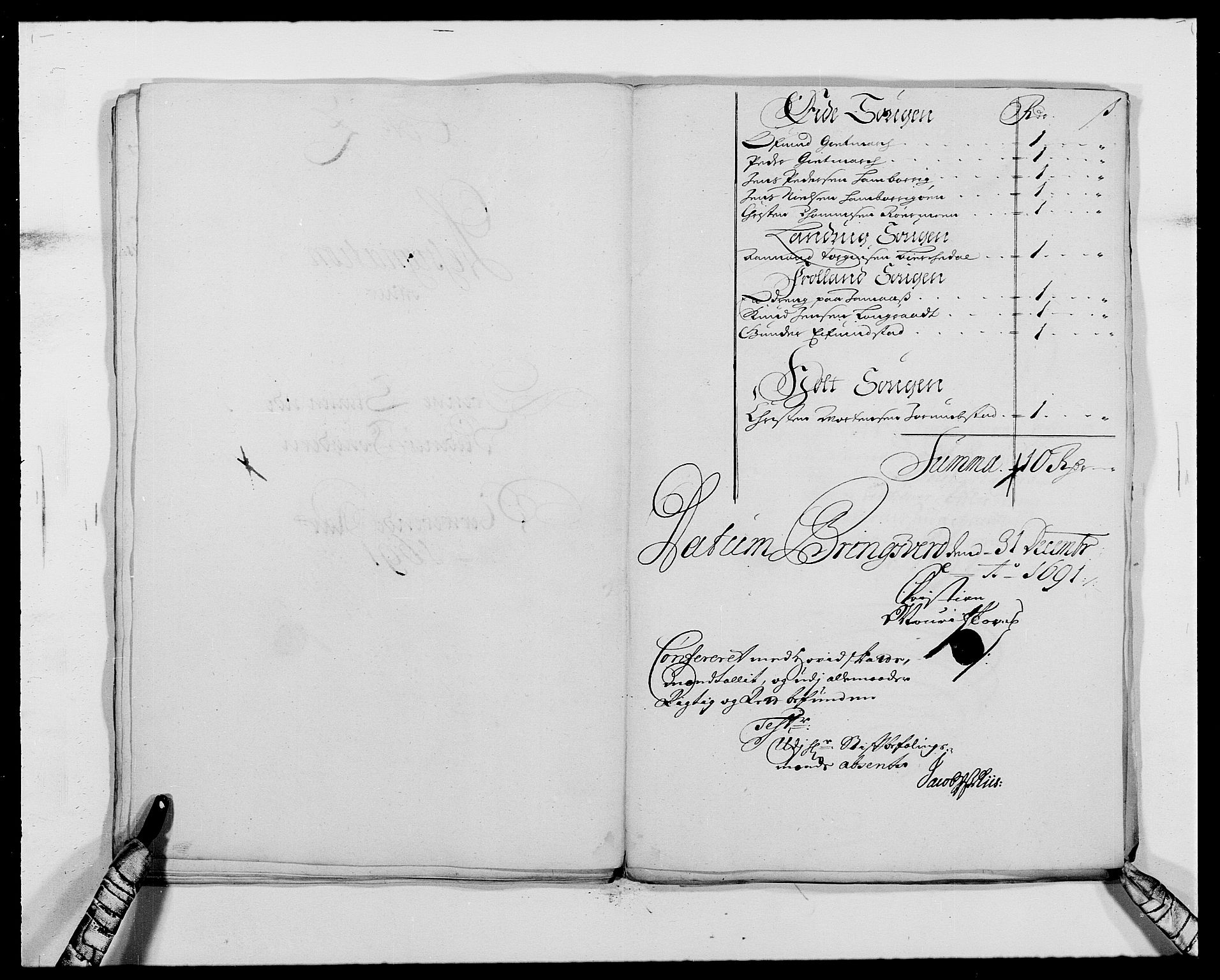 Rentekammeret inntil 1814, Reviderte regnskaper, Fogderegnskap, AV/RA-EA-4092/R39/L2311: Fogderegnskap Nedenes, 1690-1692, s. 100
