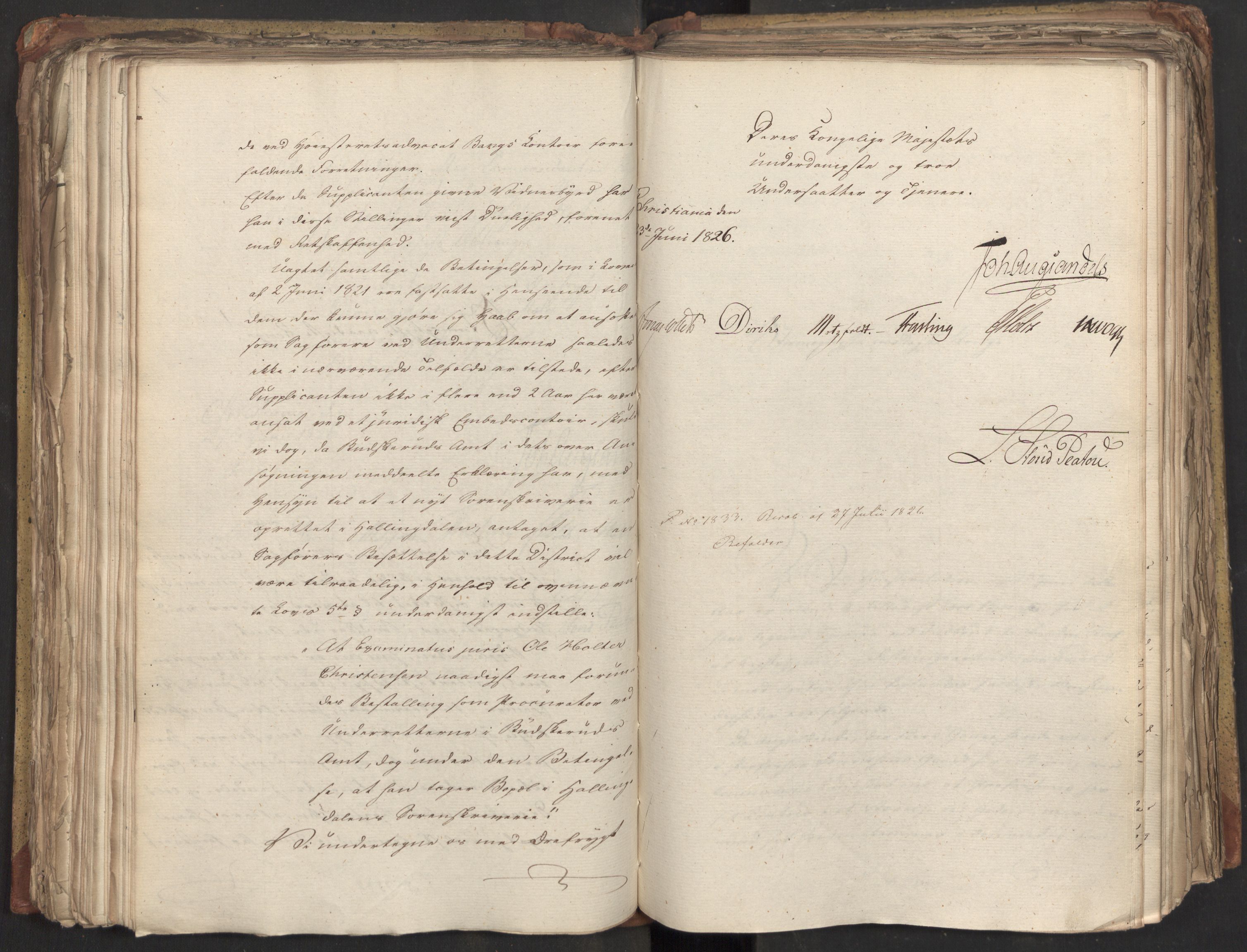 Statsrådsavdelingen i Stockholm, AV/RA-S-1003/D/Da/L0047: Regjeringsinnstillinger nr. 3501-3659, 1826, s. 223