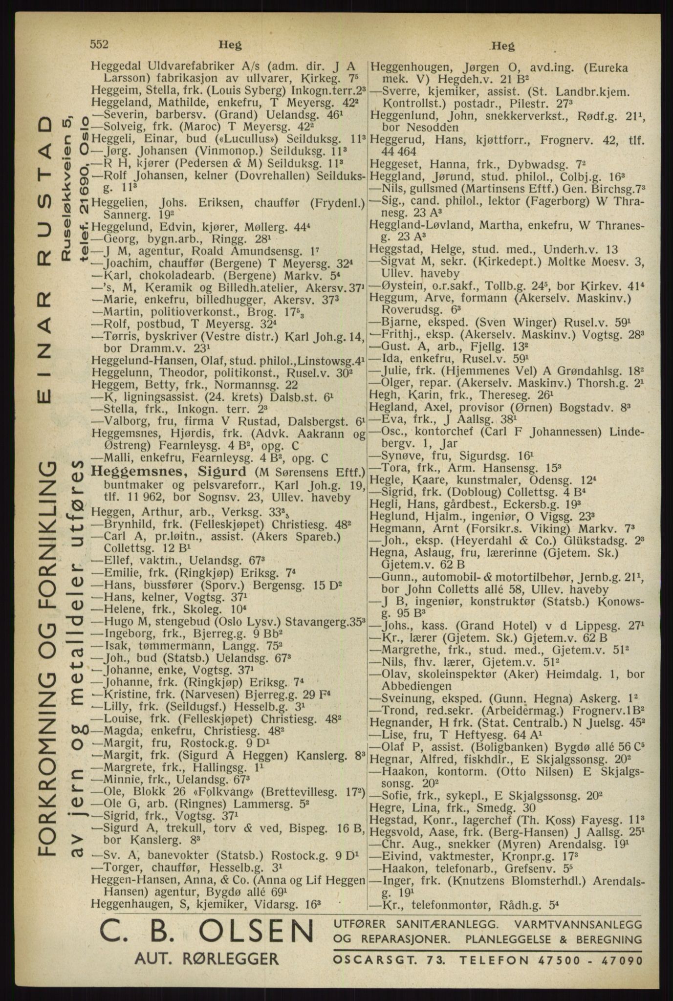 Kristiania/Oslo adressebok, PUBL/-, 1933, s. 552