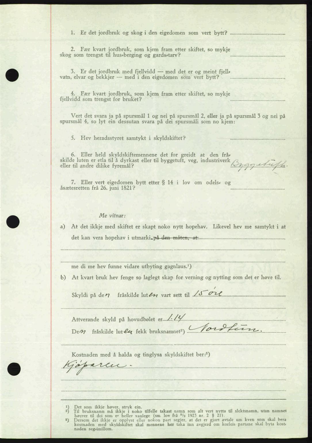 Romsdal sorenskriveri, AV/SAT-A-4149/1/2/2C: Pantebok nr. A23, 1947-1947, Dagboknr: 1529/1947