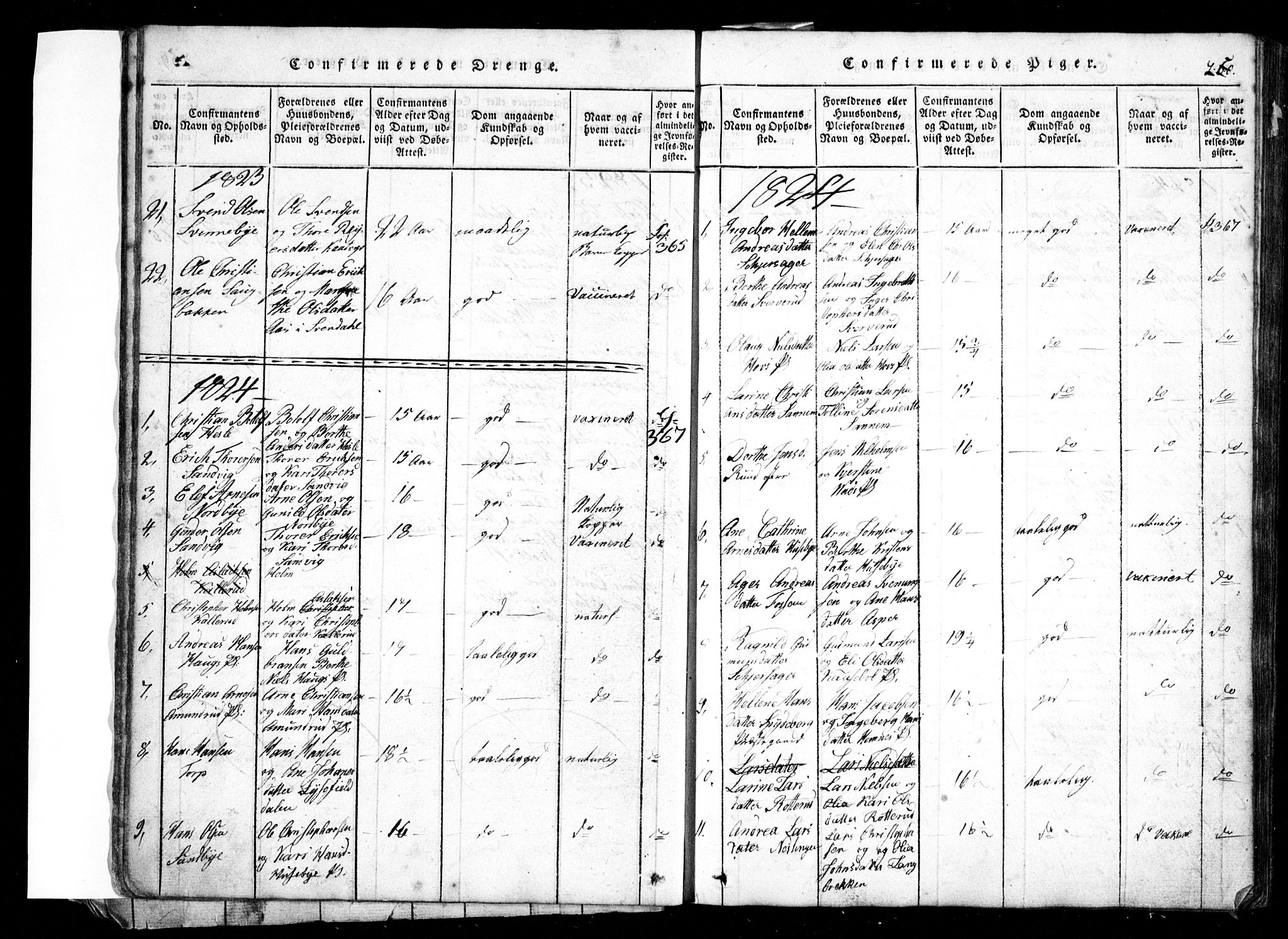Spydeberg prestekontor Kirkebøker, SAO/A-10924/G/Ga/L0001: Klokkerbok nr. I 1, 1814-1868, s. 260