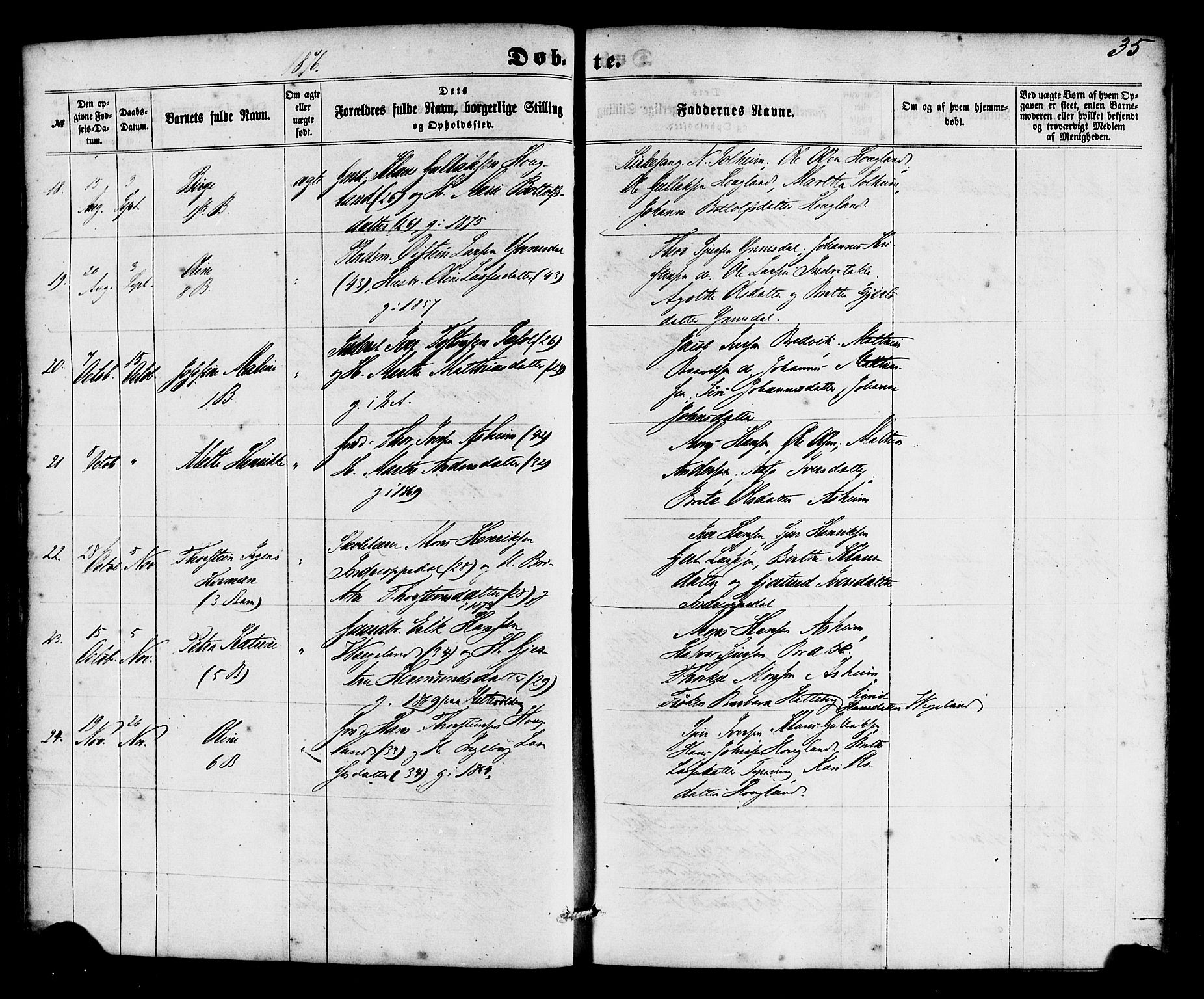 Gulen sokneprestembete, AV/SAB-A-80201/H/Haa/Haac/L0001: Ministerialbok nr. C 1, 1859-1881, s. 35
