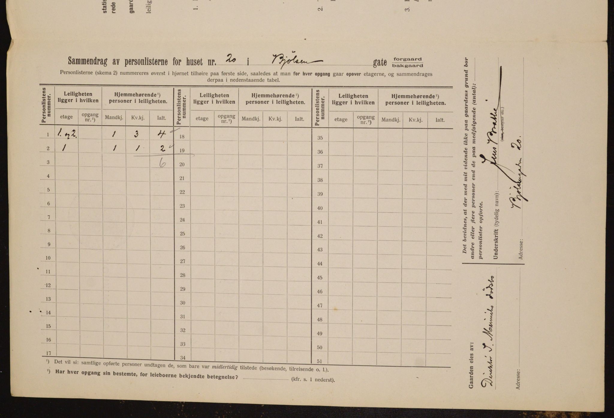 OBA, Kommunal folketelling 1.2.1912 for Kristiania, 1912, s. 6438