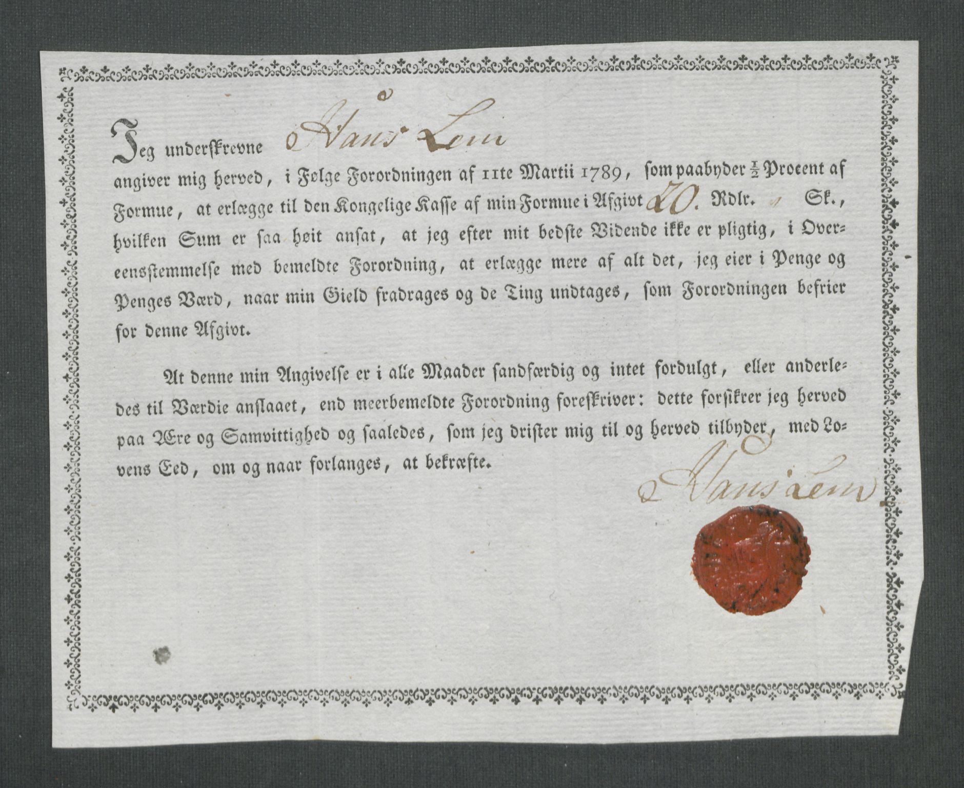 Rentekammeret inntil 1814, Reviderte regnskaper, Mindre regnskaper, AV/RA-EA-4068/Rf/Rfe/L0058: Ytre og Indre Sogn fogderi, 1789, s. 188