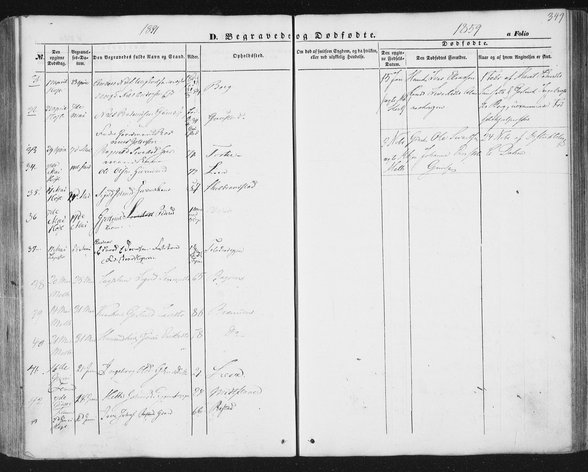 Ministerialprotokoller, klokkerbøker og fødselsregistre - Sør-Trøndelag, SAT/A-1456/691/L1076: Ministerialbok nr. 691A08, 1852-1861, s. 349