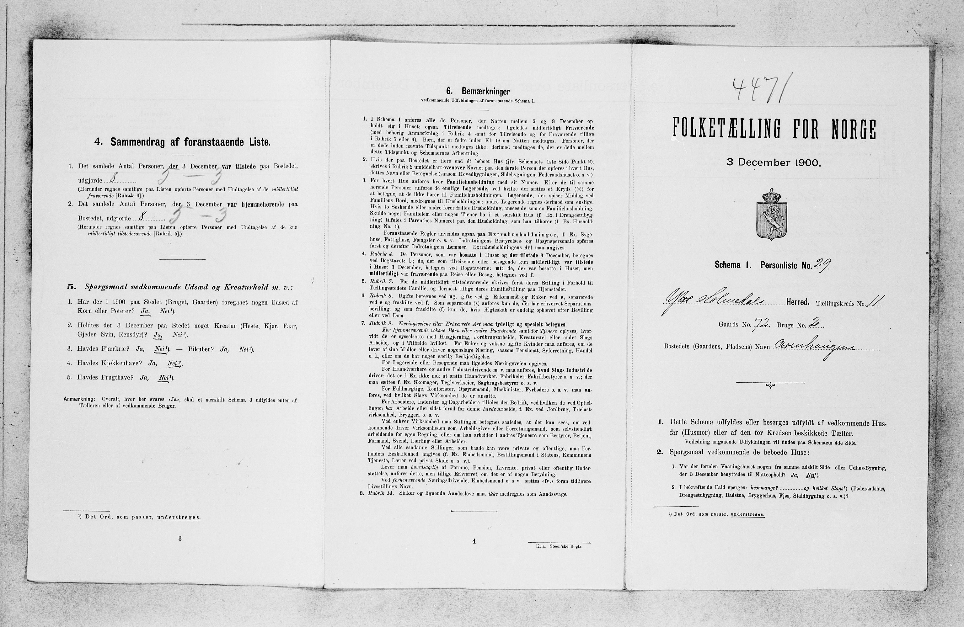 SAB, Folketelling 1900 for 1429 Ytre Holmedal herred, 1900, s. 875