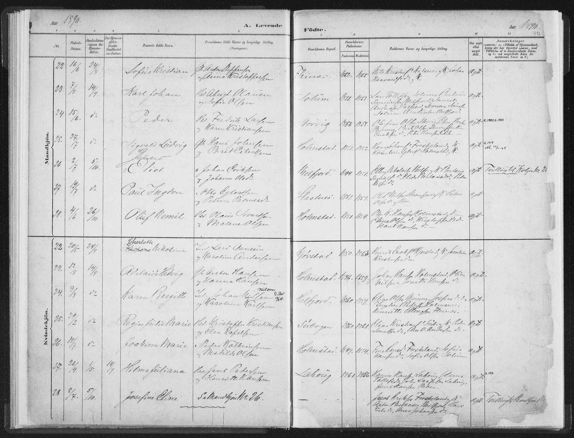 Ministerialprotokoller, klokkerbøker og fødselsregistre - Nordland, AV/SAT-A-1459/890/L1286: Ministerialbok nr. 890A01, 1882-1902, s. 40