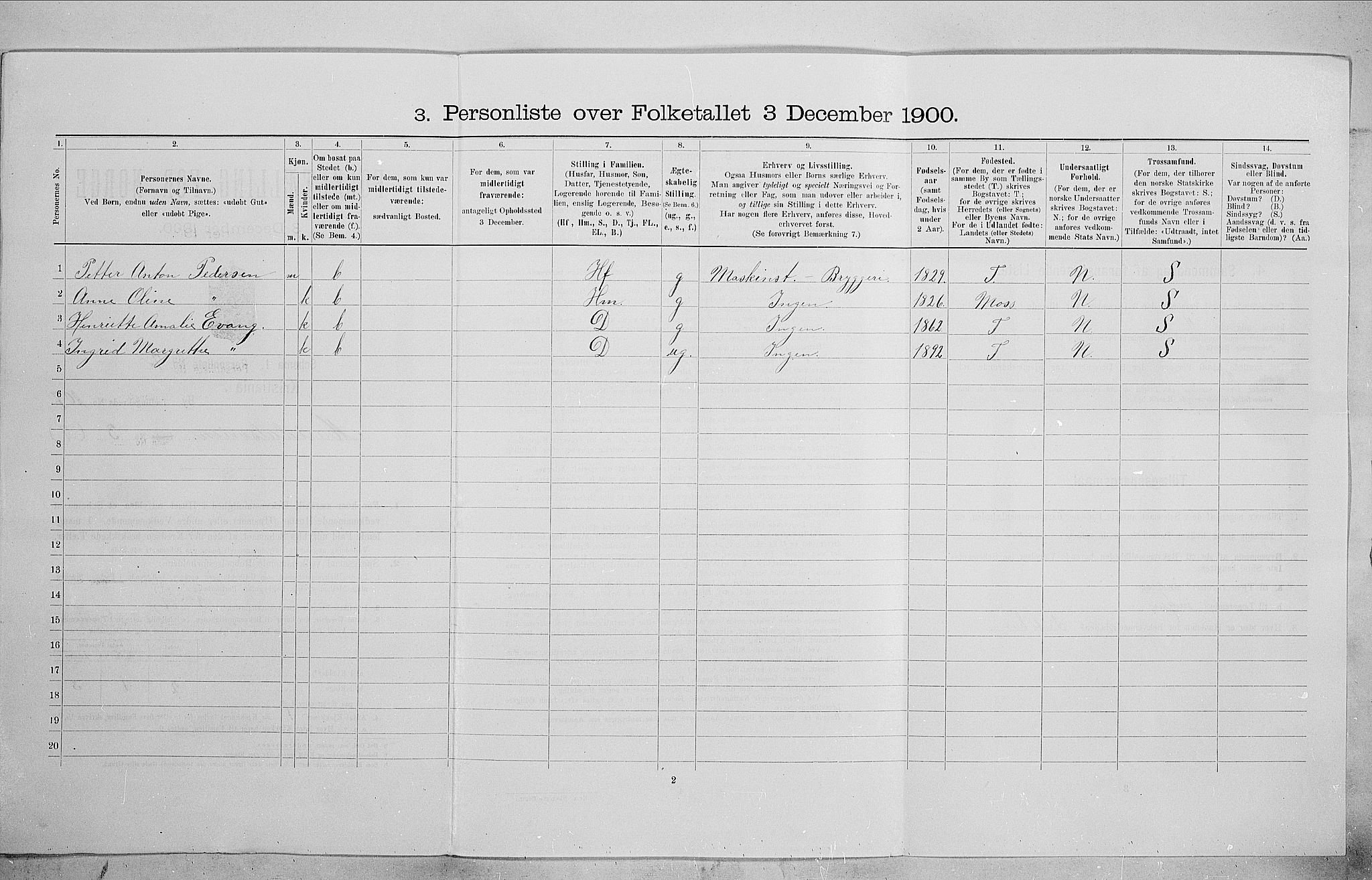 SAO, Folketelling 1900 for 0301 Kristiania kjøpstad, 1900, s. 55033