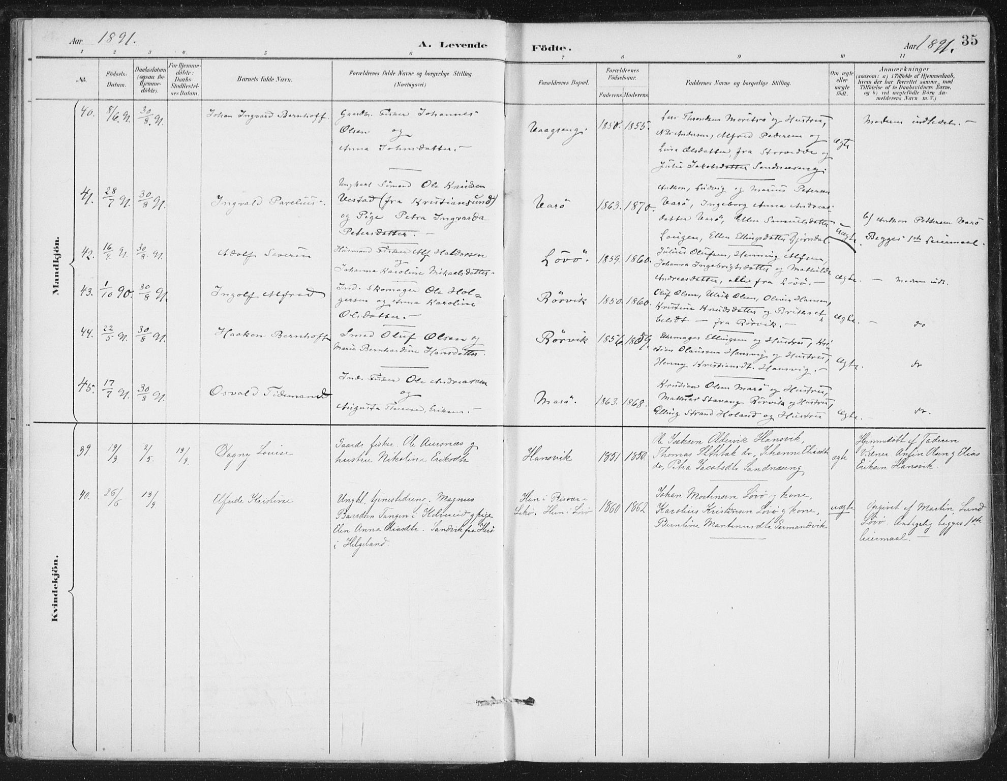 Ministerialprotokoller, klokkerbøker og fødselsregistre - Nord-Trøndelag, AV/SAT-A-1458/784/L0673: Ministerialbok nr. 784A08, 1888-1899, s. 35