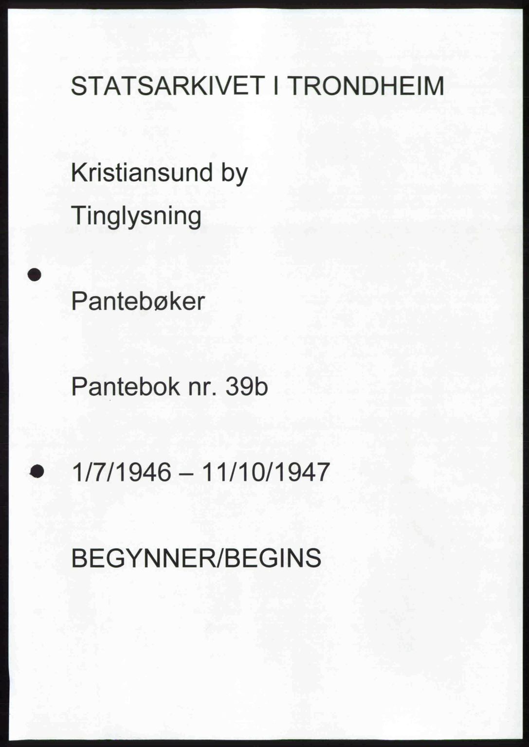 Kristiansund byfogd, AV/SAT-A-4587/A/27: Pantebok nr. 39b, 1946-1947