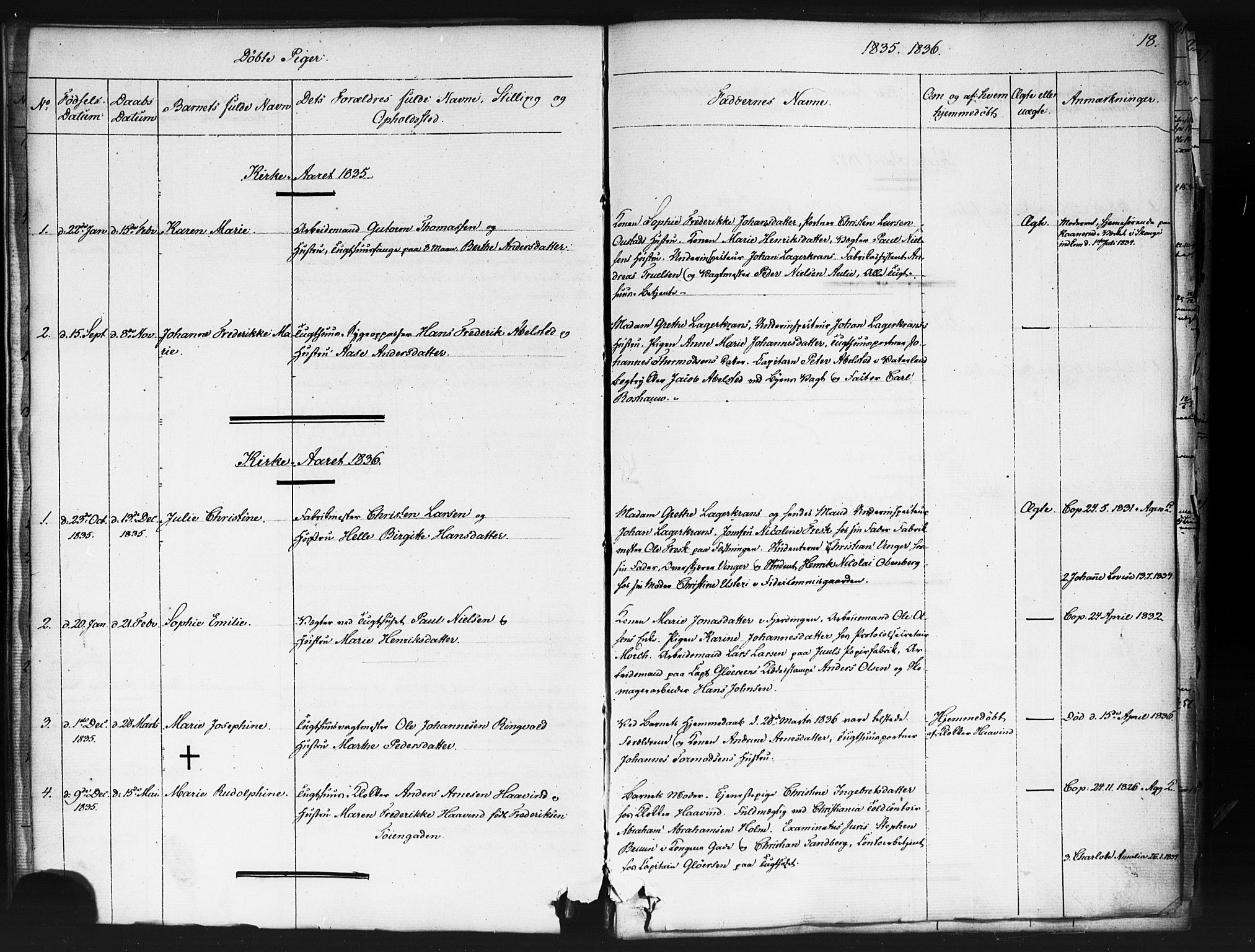 Kristiania tukthusprest Kirkebøker, SAO/A-10881/F/Fa/L0003: Ministerialbok nr. 3, 1831-1865, s. 18