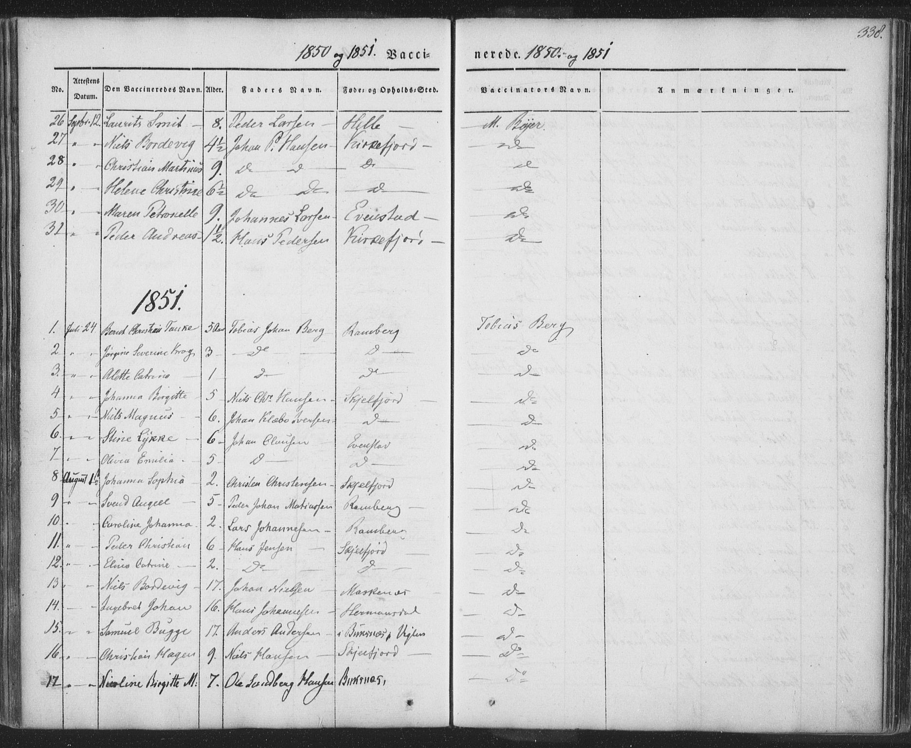 Ministerialprotokoller, klokkerbøker og fødselsregistre - Nordland, SAT/A-1459/885/L1202: Ministerialbok nr. 885A03, 1838-1859, s. 338