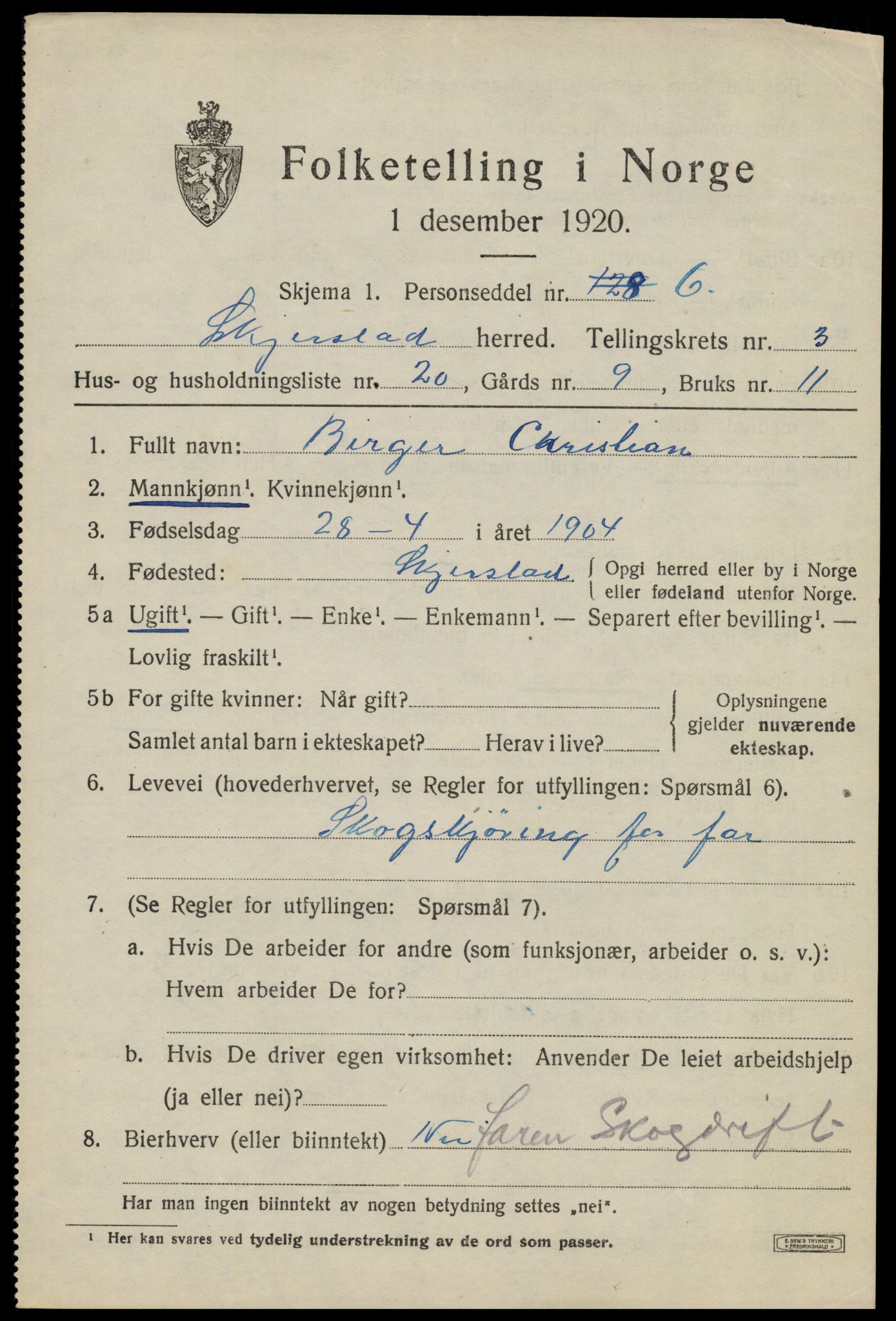 SAT, Folketelling 1920 for 1842 Skjerstad herred, 1920, s. 1471