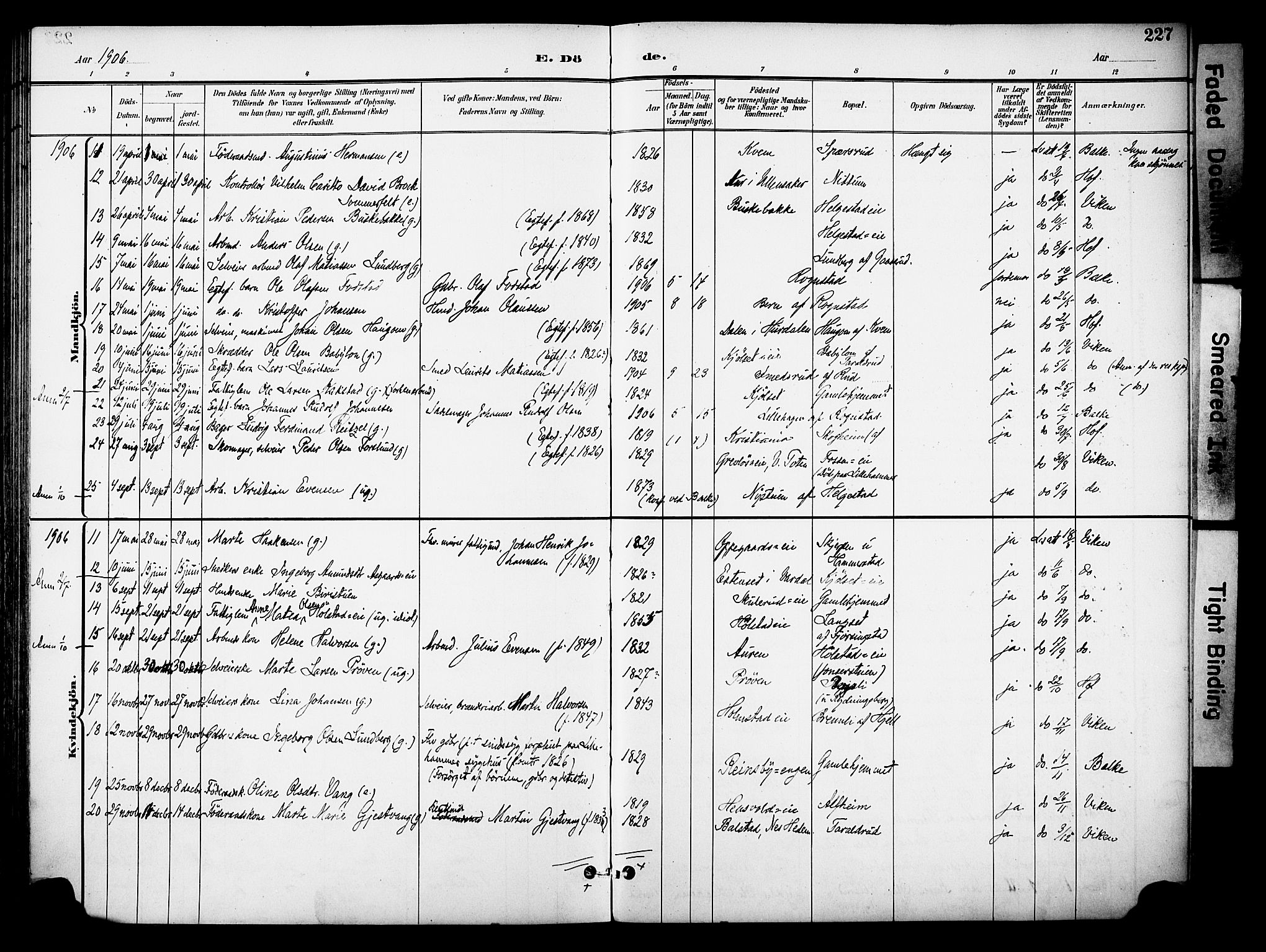 Østre Toten prestekontor, SAH/PREST-104/H/Ha/Haa/L0009: Ministerialbok nr. 9, 1897-1913, s. 227