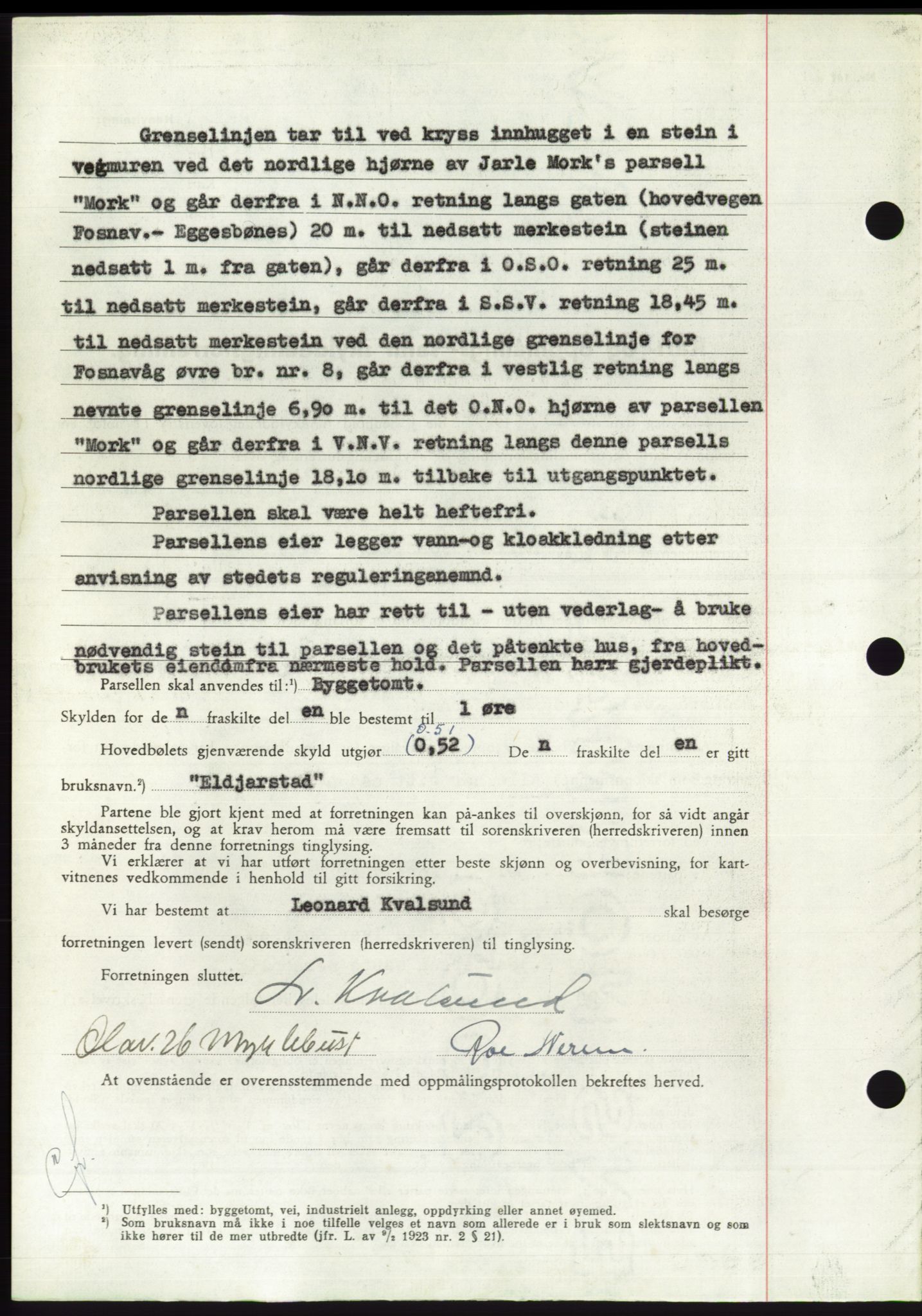 Søre Sunnmøre sorenskriveri, AV/SAT-A-4122/1/2/2C/L0085: Pantebok nr. 11A, 1949-1949, Dagboknr: 2007/1949