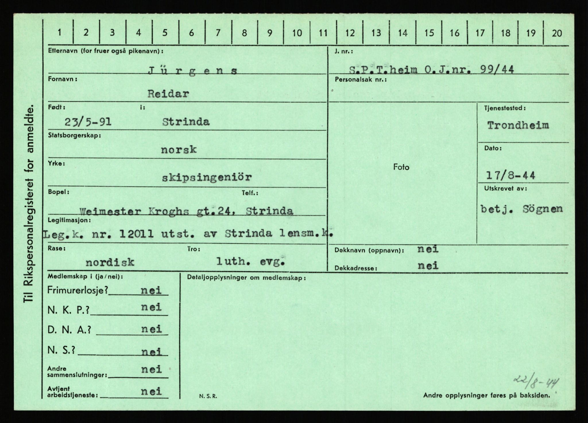 Statspolitiet - Hovedkontoret / Osloavdelingen, AV/RA-S-1329/C/Ca/L0008: Johan(nes)sen - Knoph, 1943-1945, s. 2636