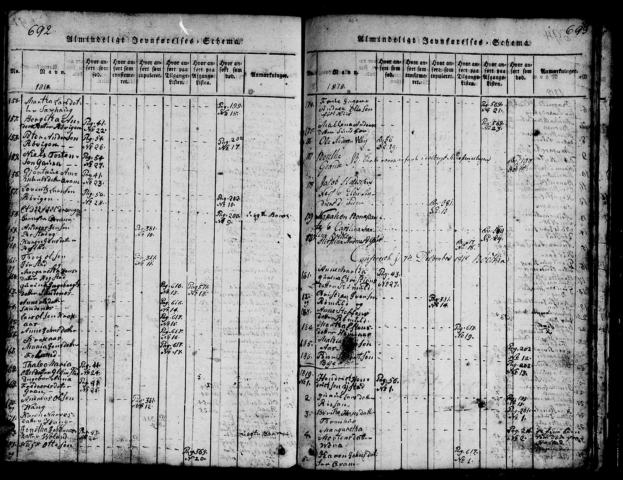 Ministerialprotokoller, klokkerbøker og fødselsregistre - Nord-Trøndelag, SAT/A-1458/730/L0298: Klokkerbok nr. 730C01, 1816-1849, s. 692-693