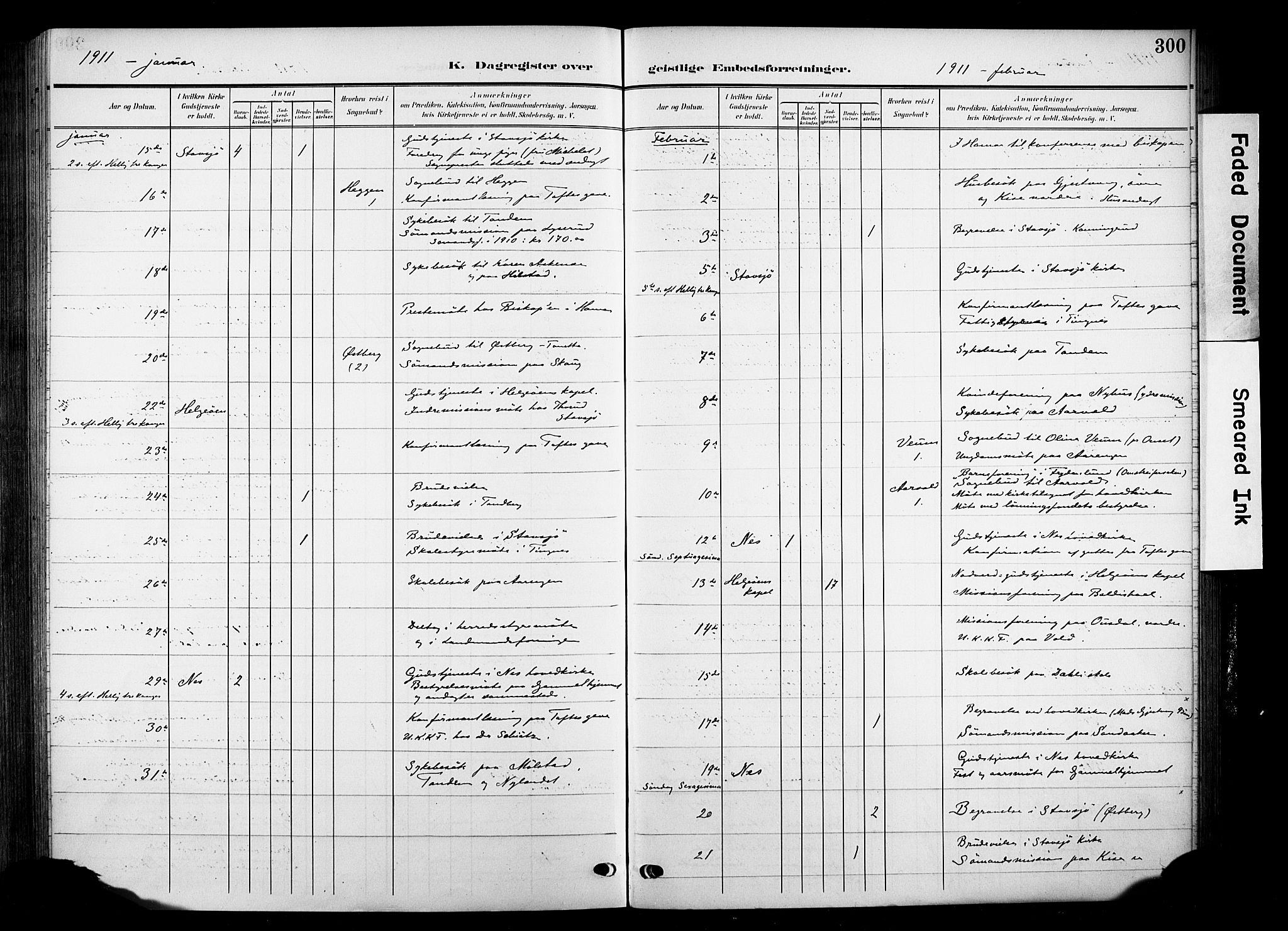 Nes prestekontor, Hedmark, AV/SAH-PREST-020/K/Ka/L0014: Ministerialbok nr. 14, 1906-1929, s. 300