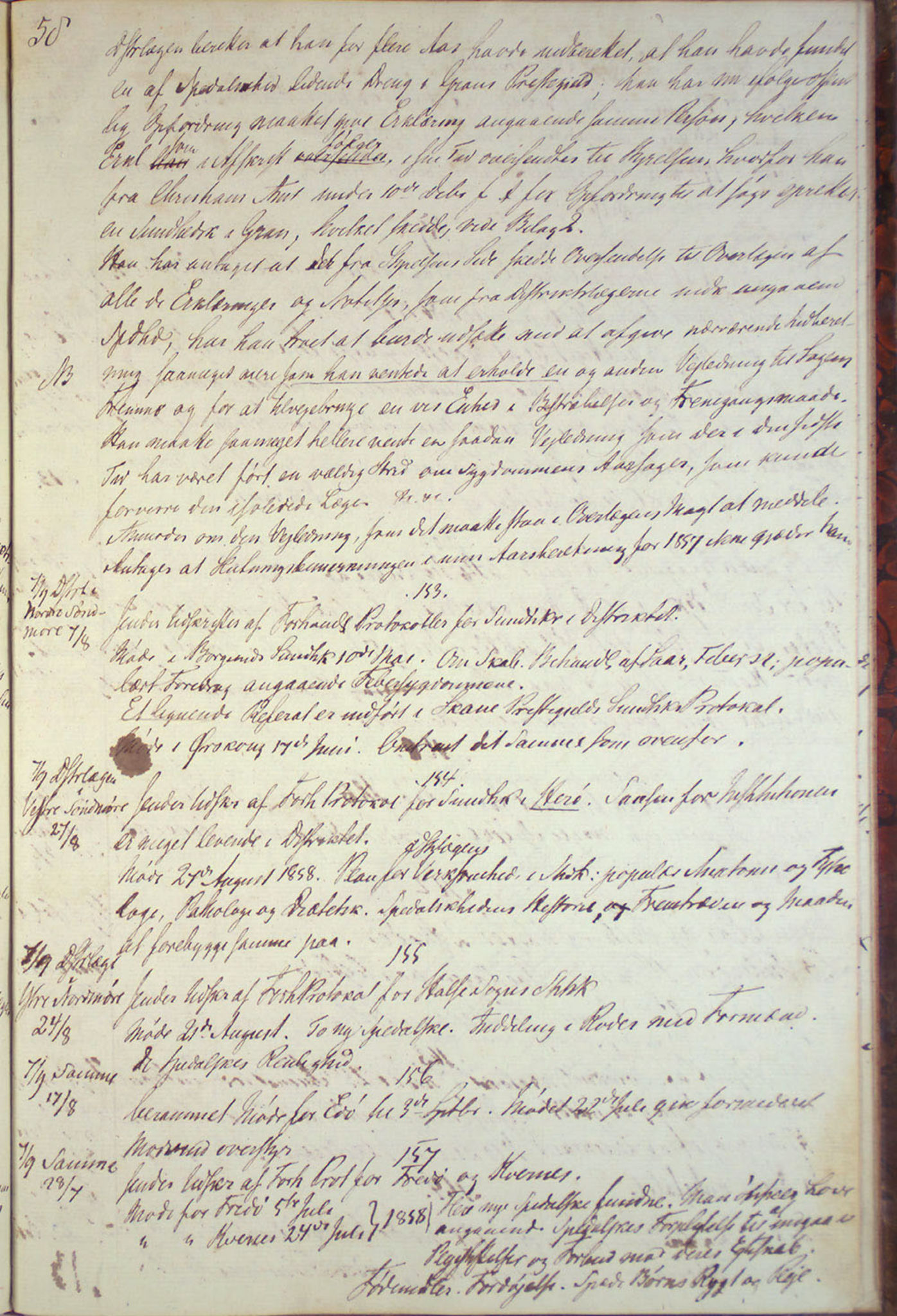 Lepraarkiver - Overlegen for den spedalske sykdom, AV/SAB-A-61001/B.c/L0001: Journal, 1854-1859, s. 261