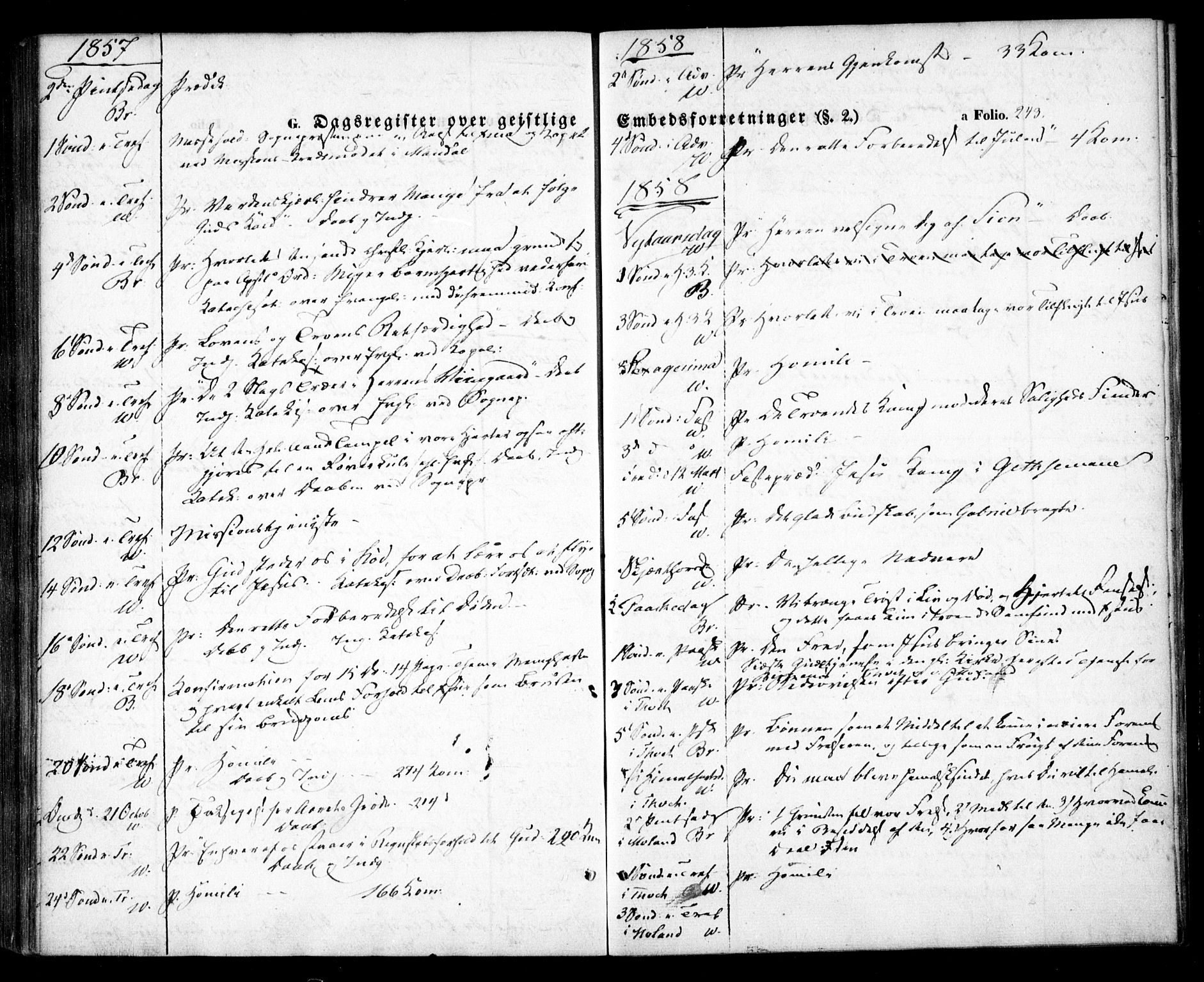 Birkenes sokneprestkontor, SAK/1111-0004/F/Fa/L0003: Ministerialbok nr. A 3, 1850-1866, s. 243
