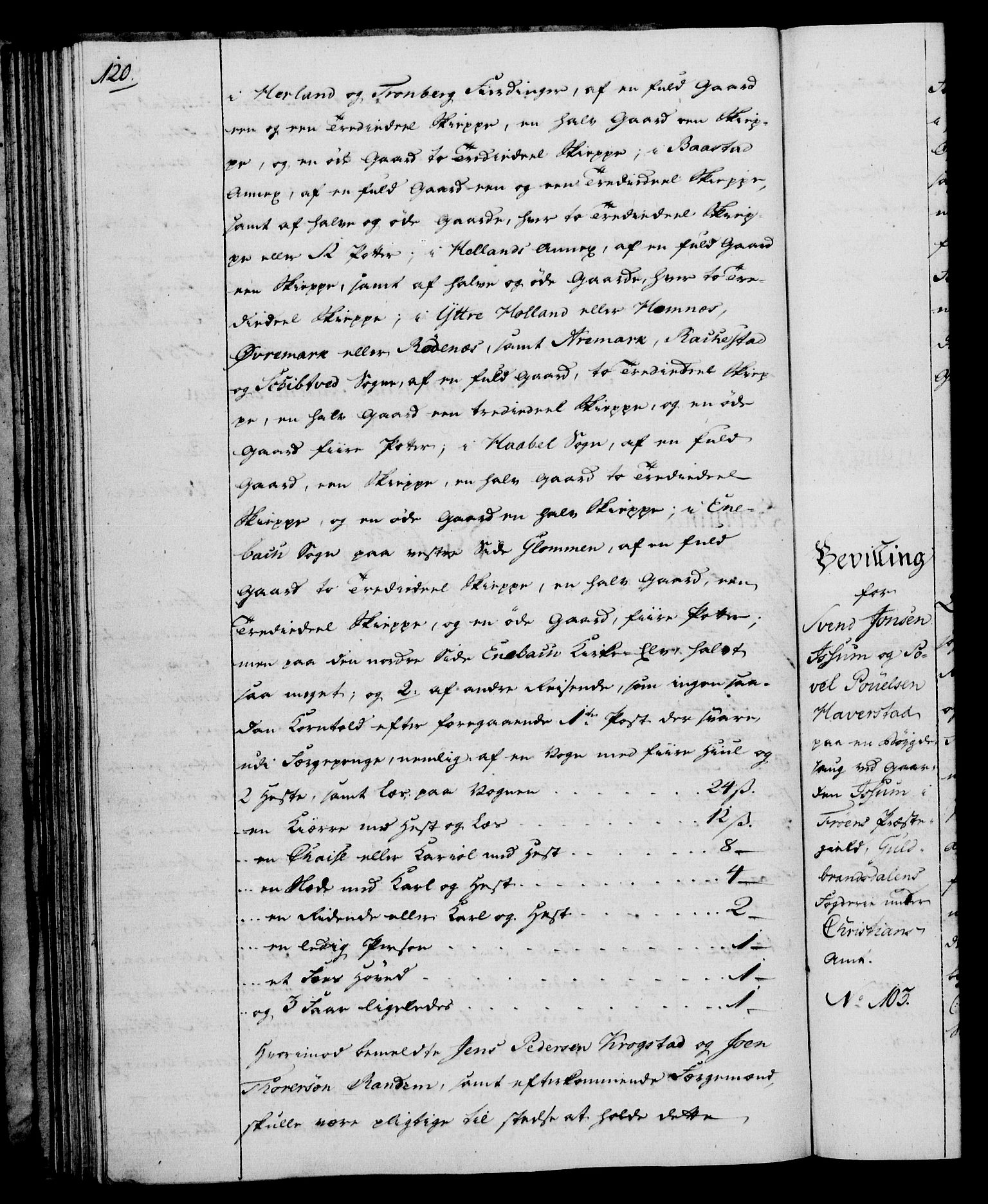 Rentekammeret, Kammerkanselliet, RA/EA-3111/G/Gg/Gga/L0013: Norsk ekspedisjonsprotokoll med register (merket RK 53.13), 1784-1787, s. 120