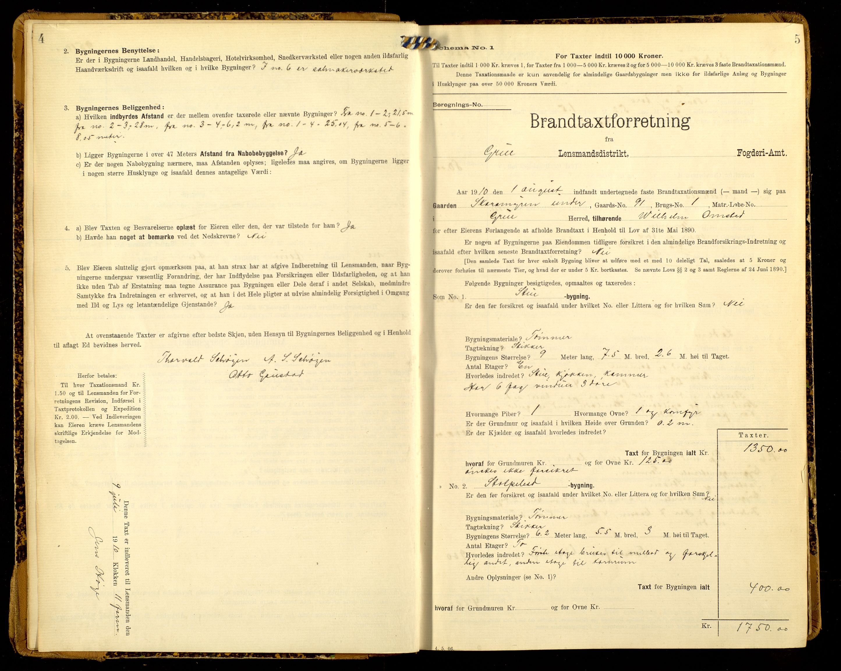 Norges Brannkasse, Grue, AV/SAH-NBRANG-016/F/L0014: Branntakstprotokoll, 1907-1913