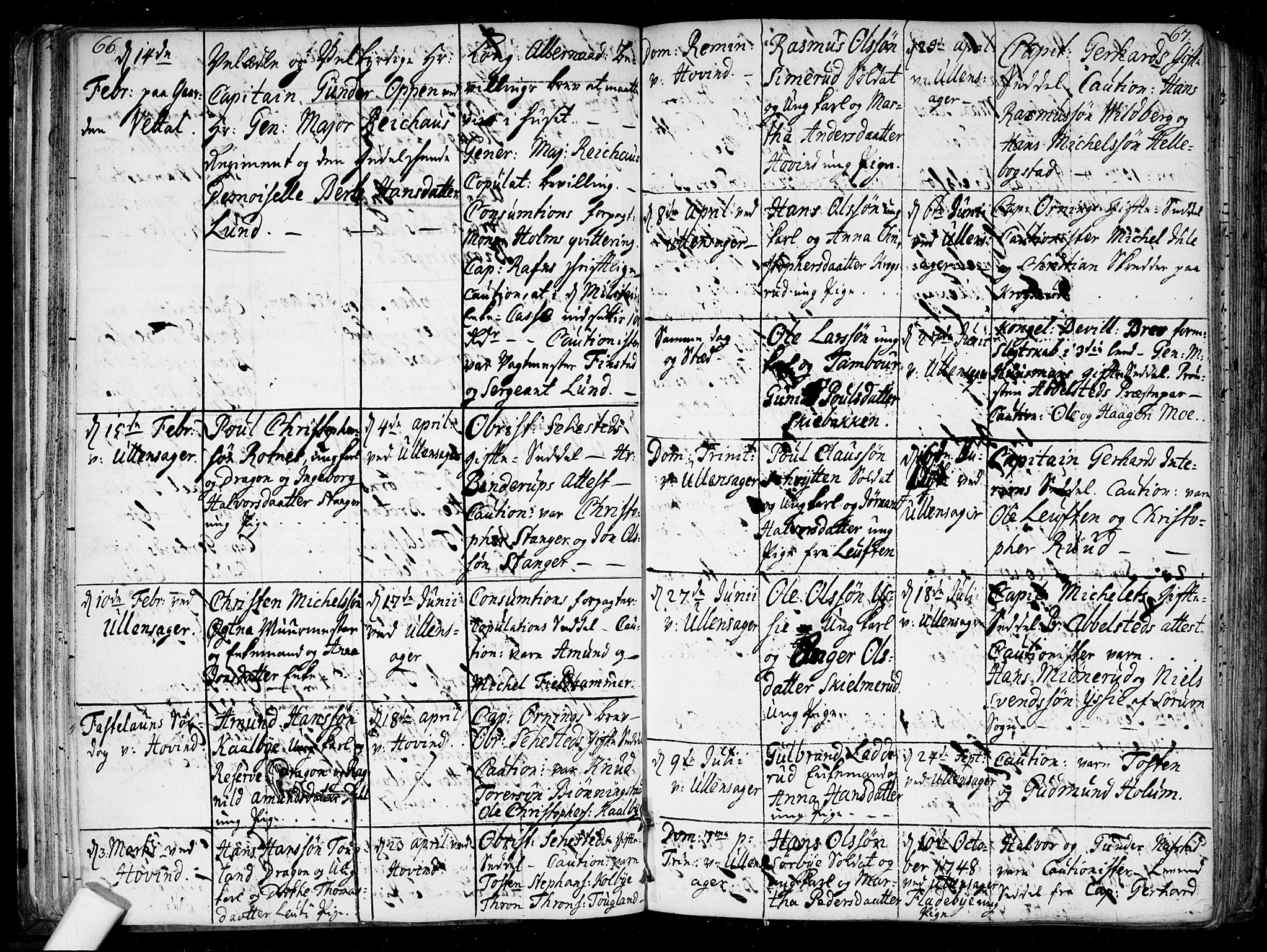 Ullensaker prestekontor Kirkebøker, AV/SAO-A-10236a/F/Fa/L0010: Ministerialbok nr. I 10, 1733-1776, s. 66-67
