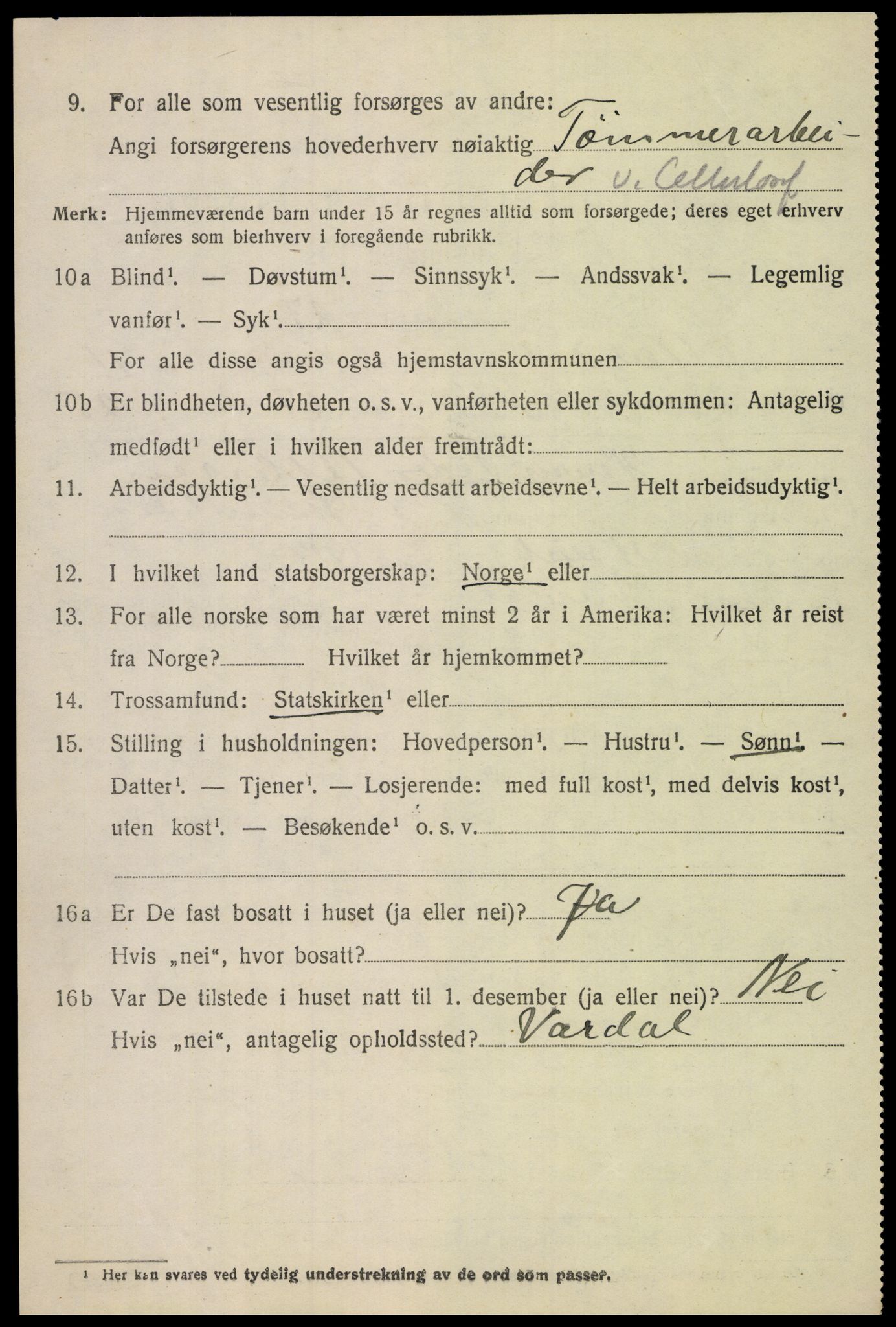 SAH, Folketelling 1920 for 0527 Vardal herred, 1920, s. 13124