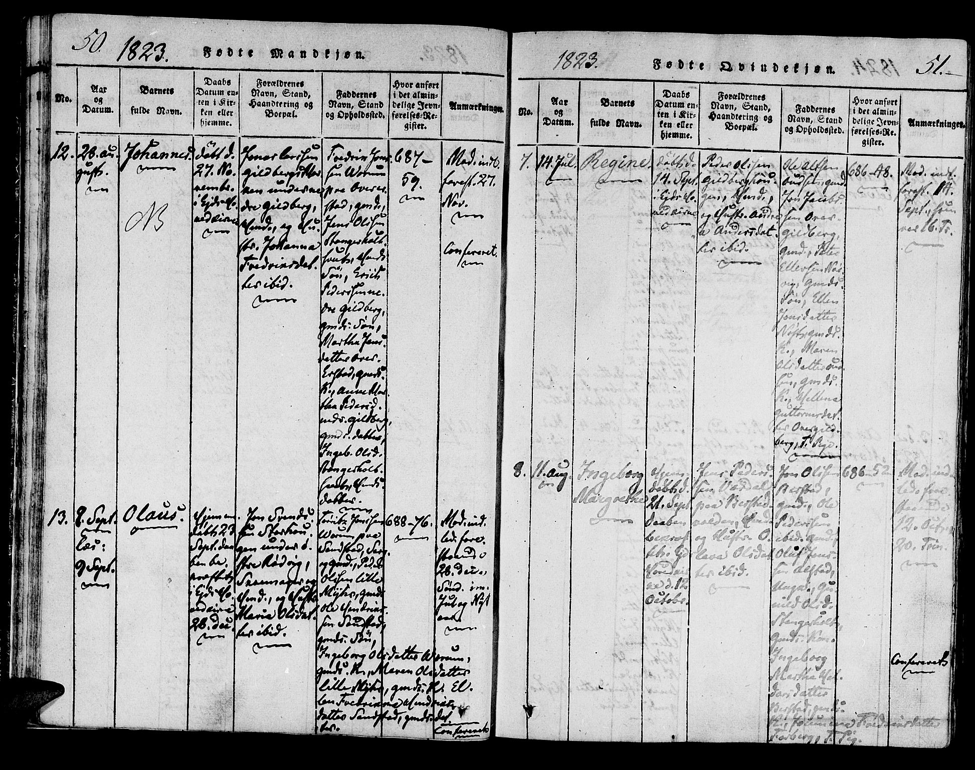 Ministerialprotokoller, klokkerbøker og fødselsregistre - Nord-Trøndelag, SAT/A-1458/722/L0217: Ministerialbok nr. 722A04, 1817-1842, s. 50-51