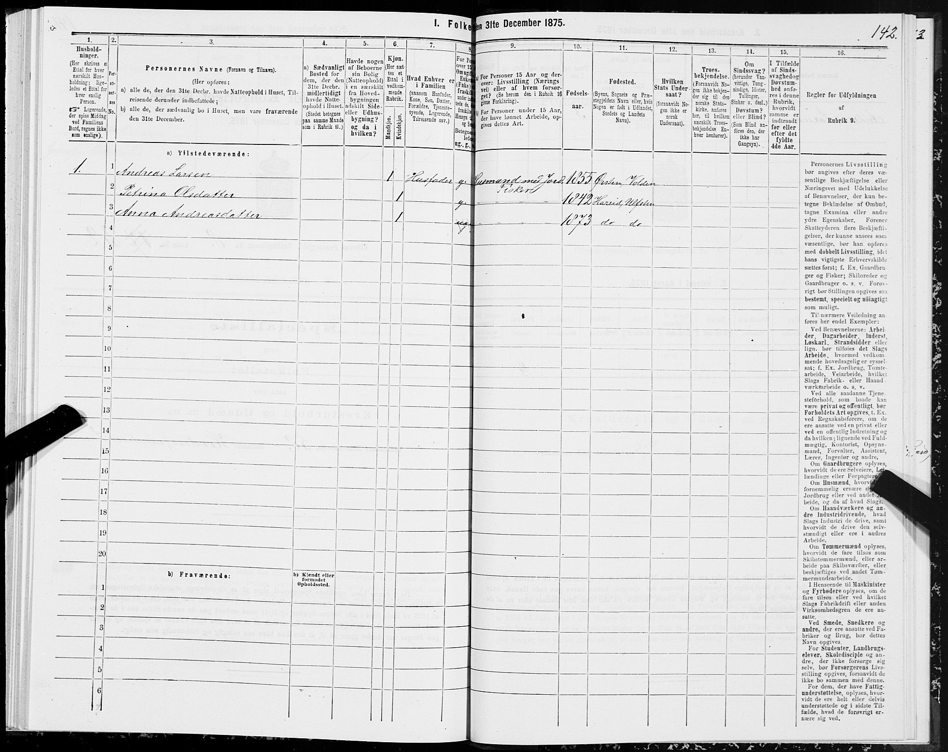 SAT, Folketelling 1875 for 1516P Ulstein prestegjeld, 1875, s. 3142