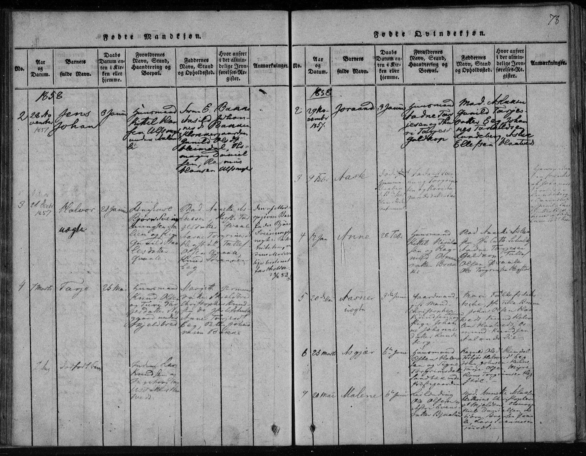 Lårdal kirkebøker, SAKO/A-284/F/Fa/L0005: Ministerialbok nr. I 5, 1815-1860, s. 78