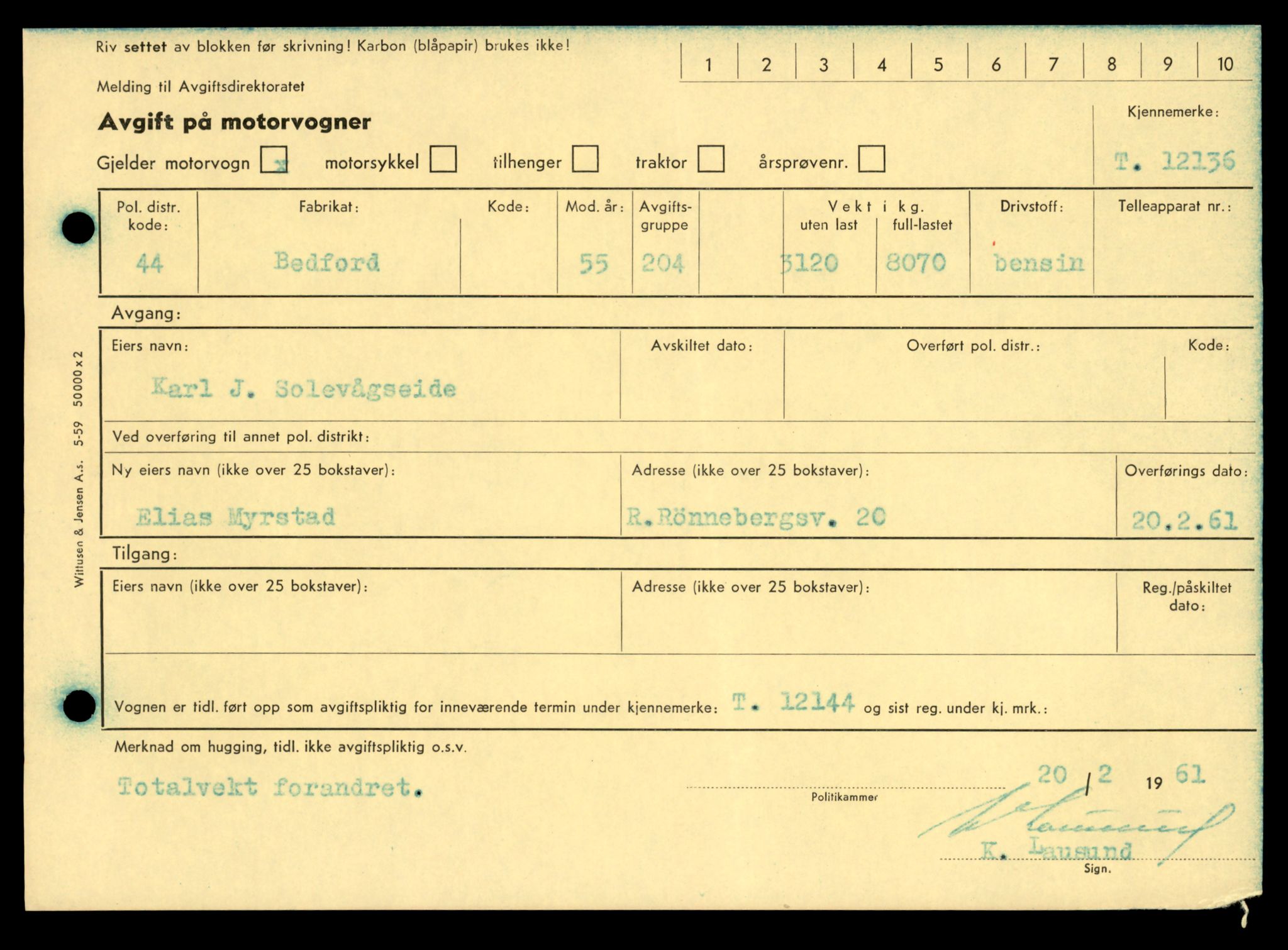 Møre og Romsdal vegkontor - Ålesund trafikkstasjon, AV/SAT-A-4099/F/Fe/L0032: Registreringskort for kjøretøy T 11997 - T 12149, 1927-1998, s. 2969