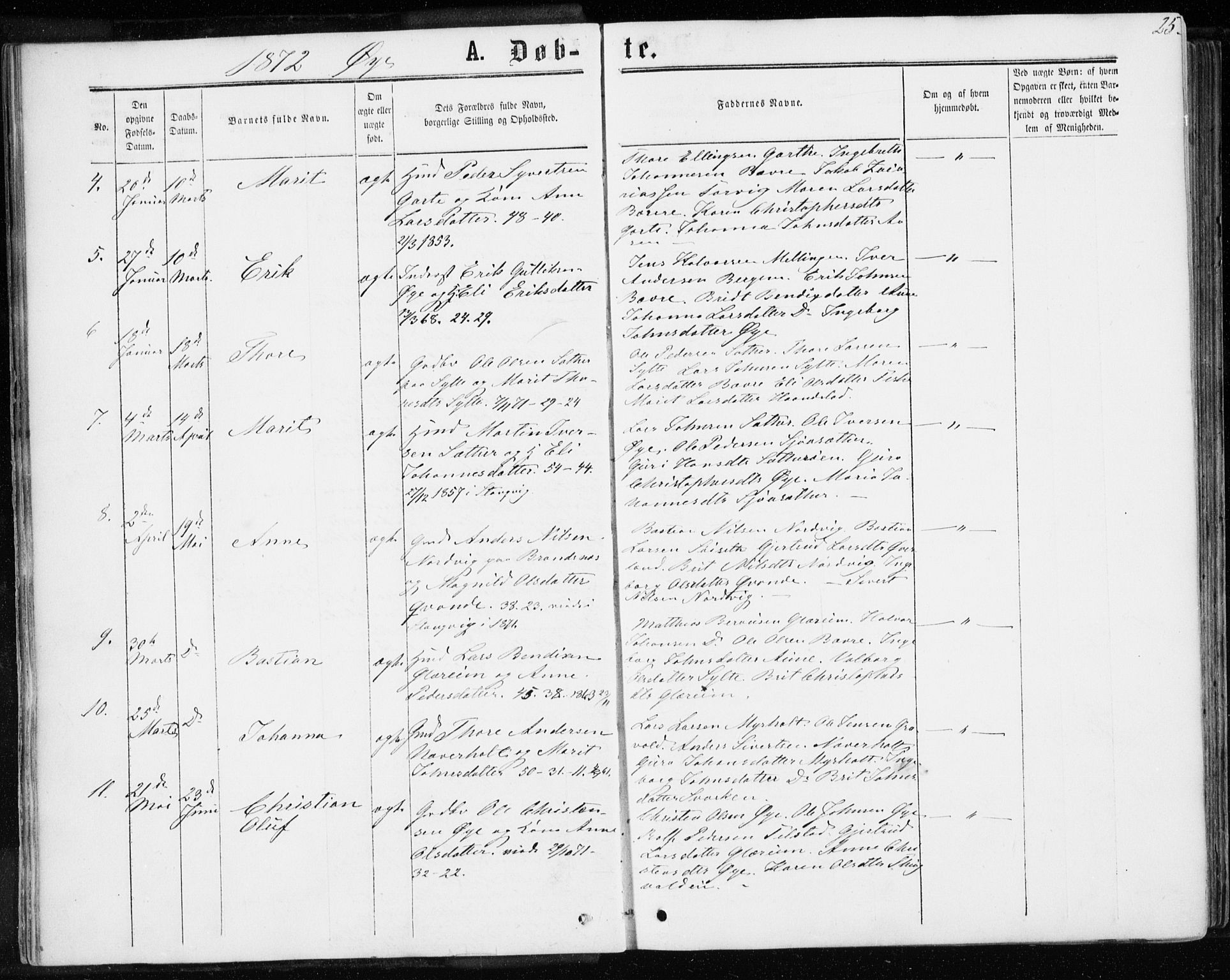 Ministerialprotokoller, klokkerbøker og fødselsregistre - Møre og Romsdal, SAT/A-1454/595/L1045: Ministerialbok nr. 595A07, 1863-1873, s. 25