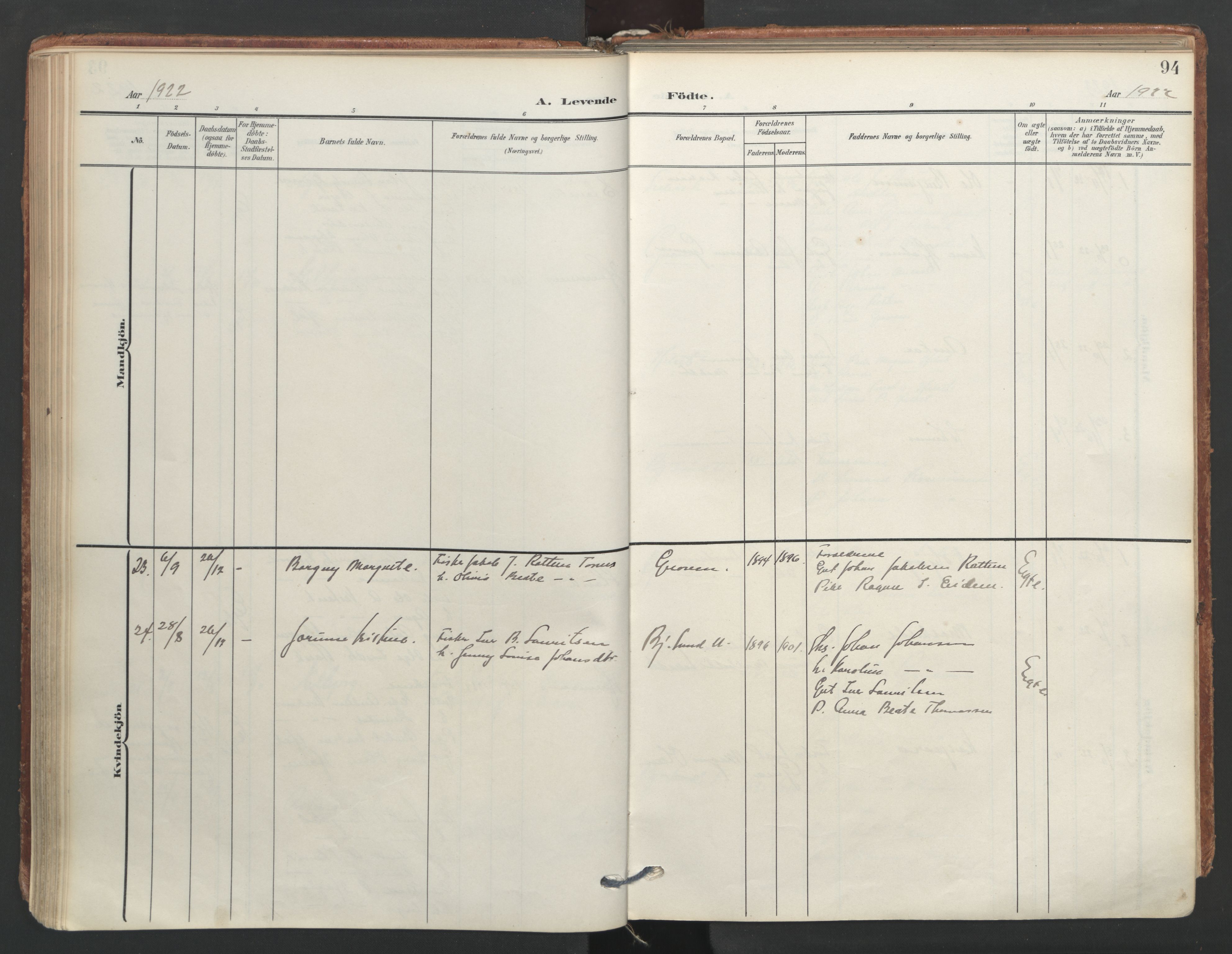 Ministerialprotokoller, klokkerbøker og fødselsregistre - Møre og Romsdal, AV/SAT-A-1454/565/L0751: Ministerialbok nr. 565A05, 1905-1979, s. 94