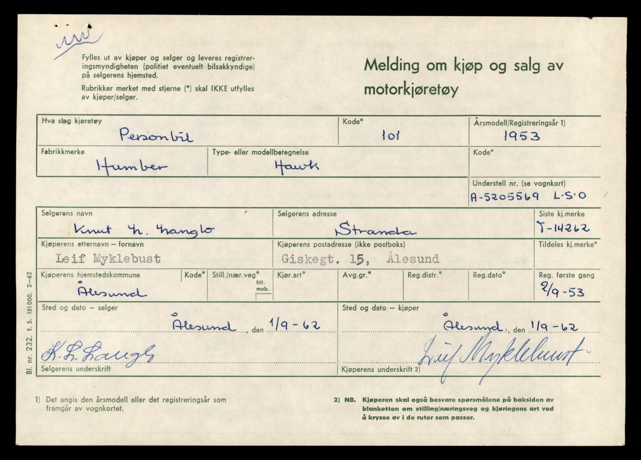 Møre og Romsdal vegkontor - Ålesund trafikkstasjon, AV/SAT-A-4099/F/Fe/L0044: Registreringskort for kjøretøy T 14205 - T 14319, 1927-1998, s. 1694