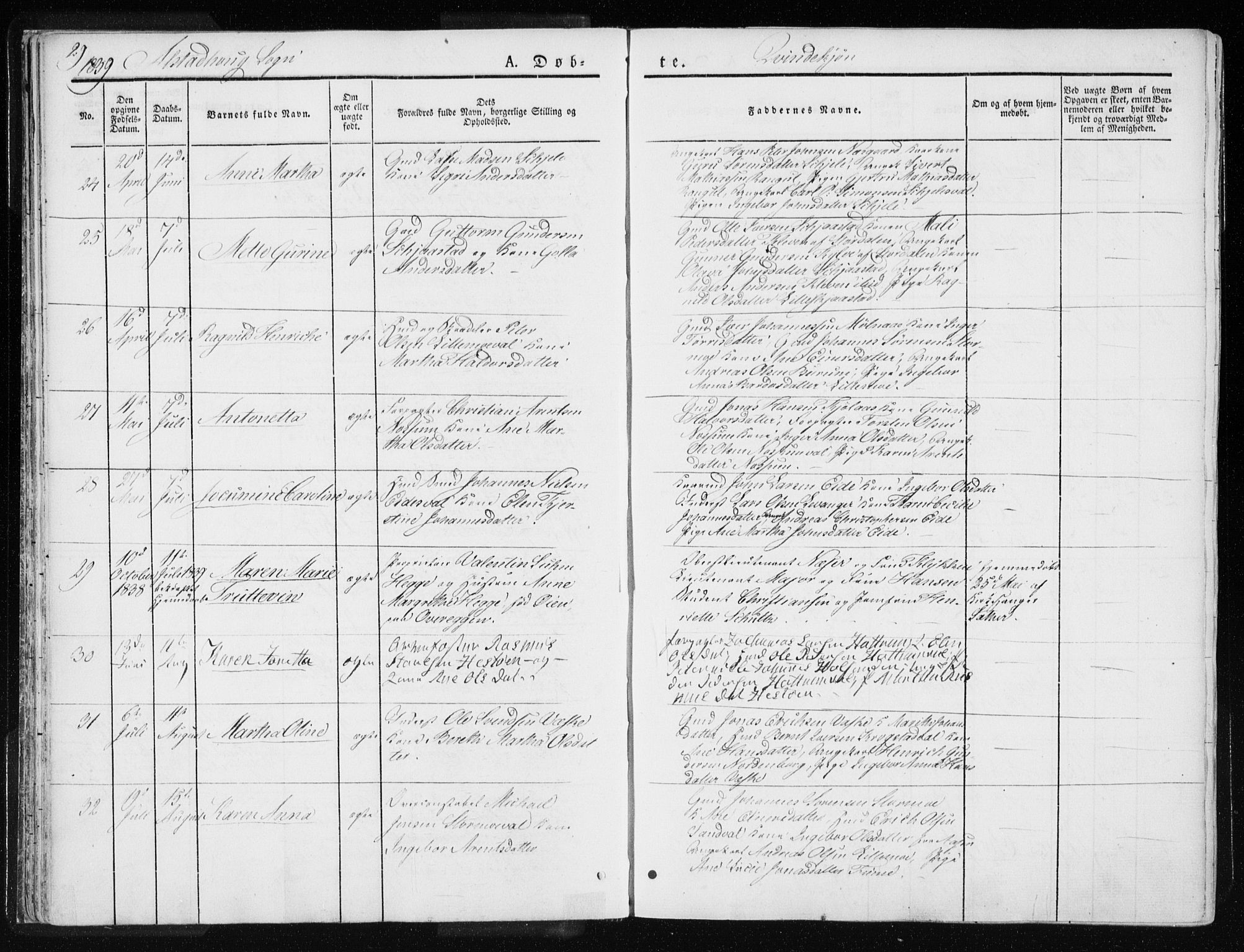 Ministerialprotokoller, klokkerbøker og fødselsregistre - Nord-Trøndelag, AV/SAT-A-1458/717/L0154: Ministerialbok nr. 717A06 /1, 1836-1849, s. 29