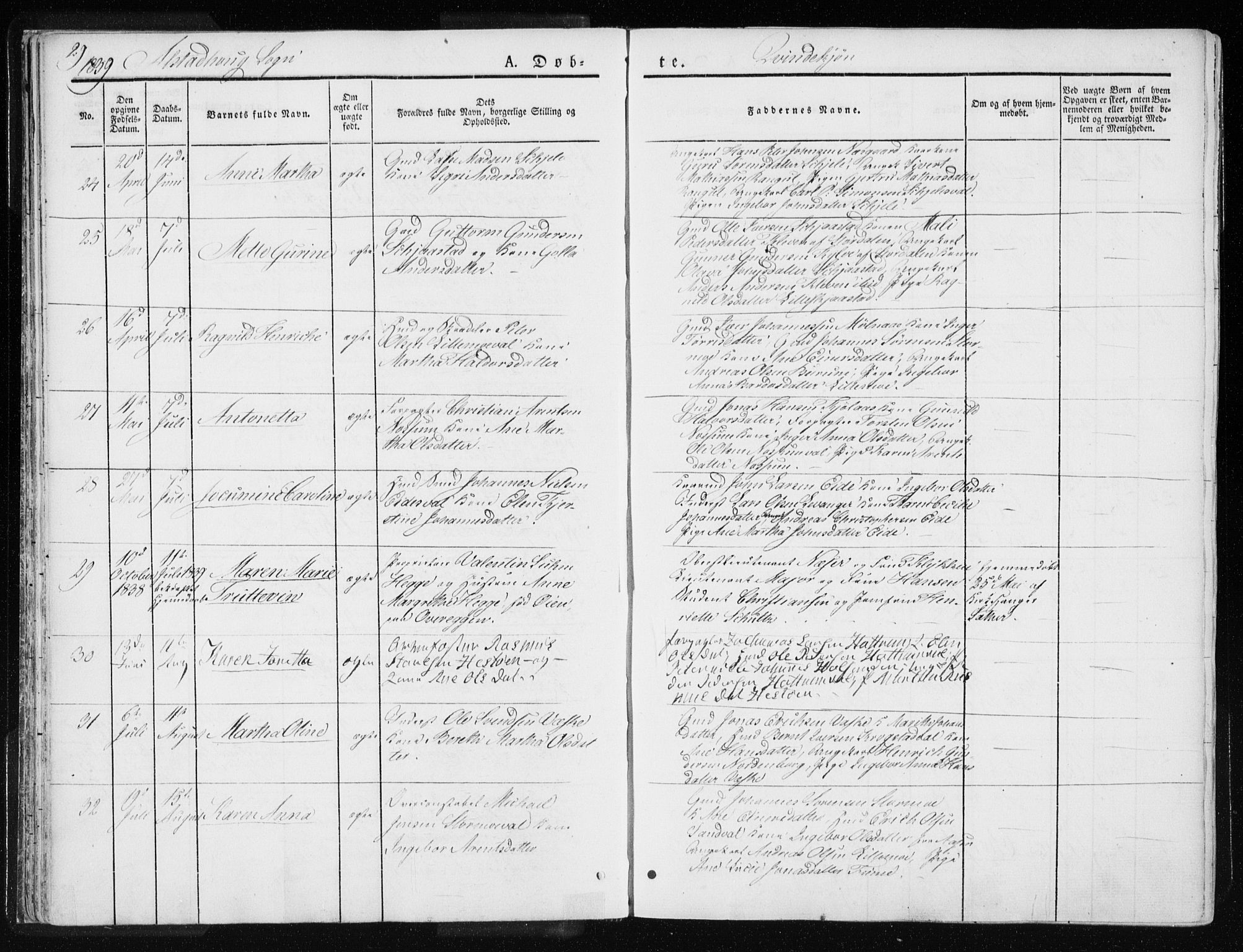 Ministerialprotokoller, klokkerbøker og fødselsregistre - Nord-Trøndelag, SAT/A-1458/717/L0154: Ministerialbok nr. 717A06 /1, 1836-1849, s. 29