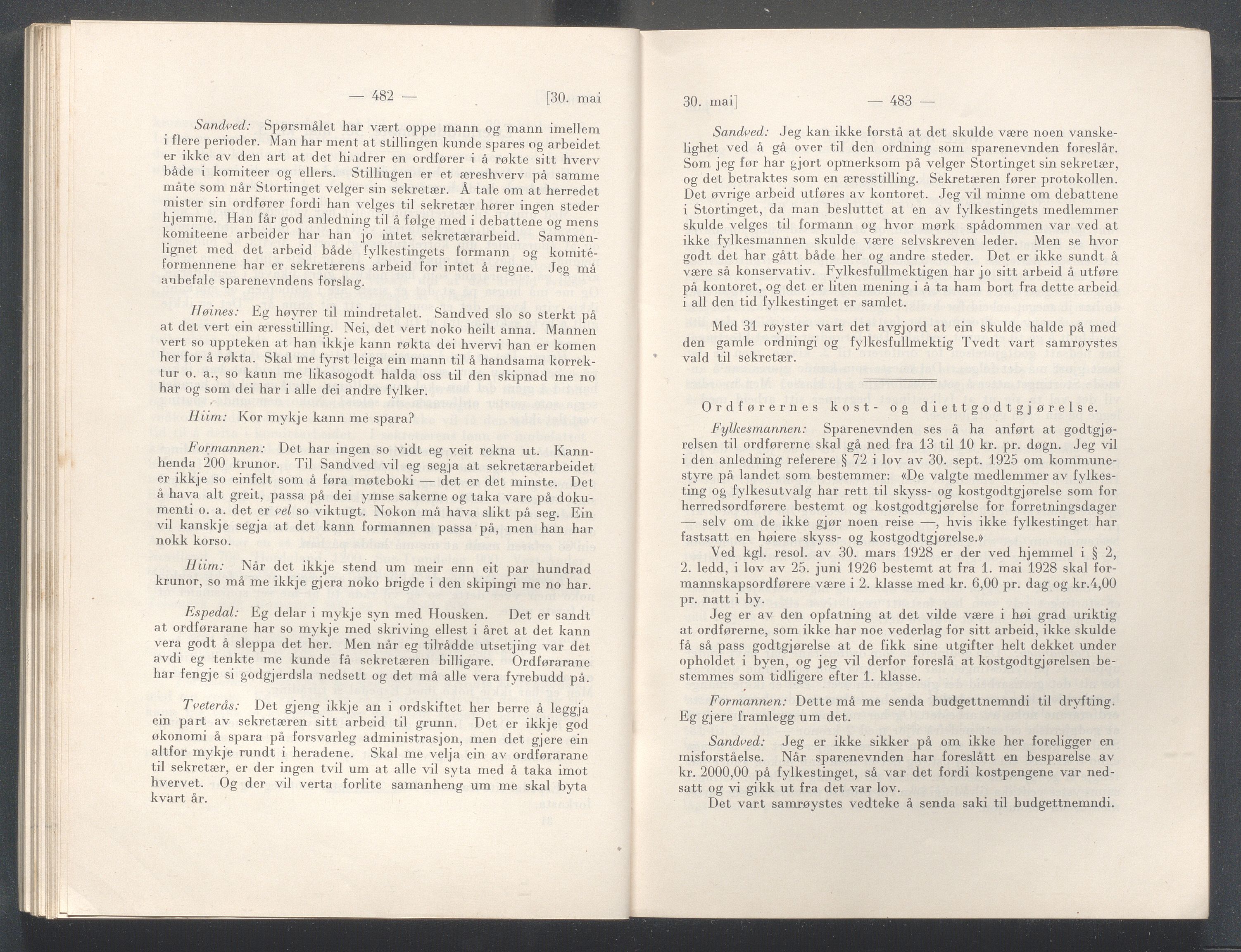 Rogaland fylkeskommune - Fylkesrådmannen , IKAR/A-900/A/Aa/Aaa/L0047: Møtebok , 1928, s. 482-483