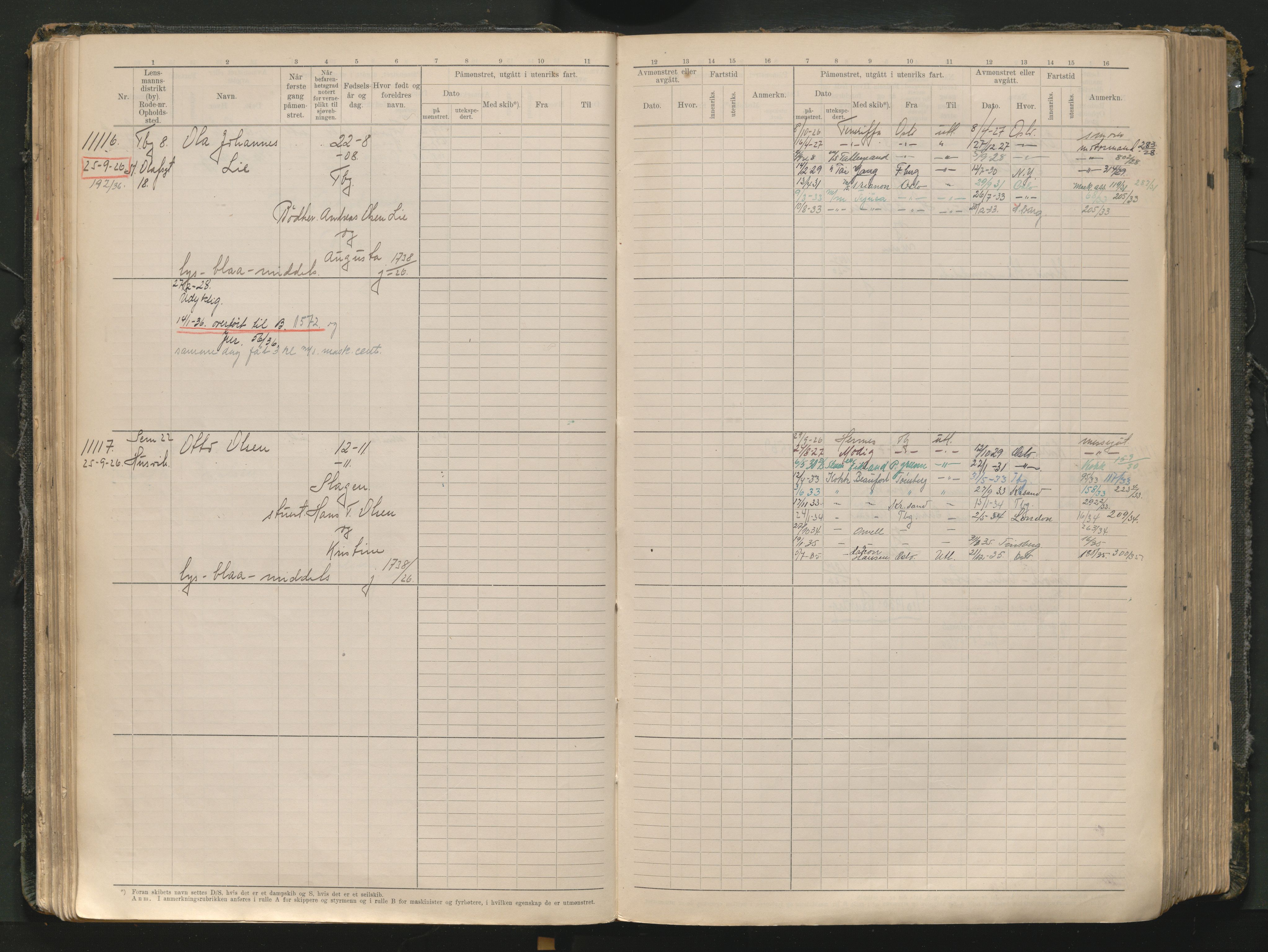 Tønsberg innrulleringskontor, AV/SAKO-A-786/F/Fc/Fcb/L0012: Hovedrulle Patent nr. 10828-12216, 1925-1948