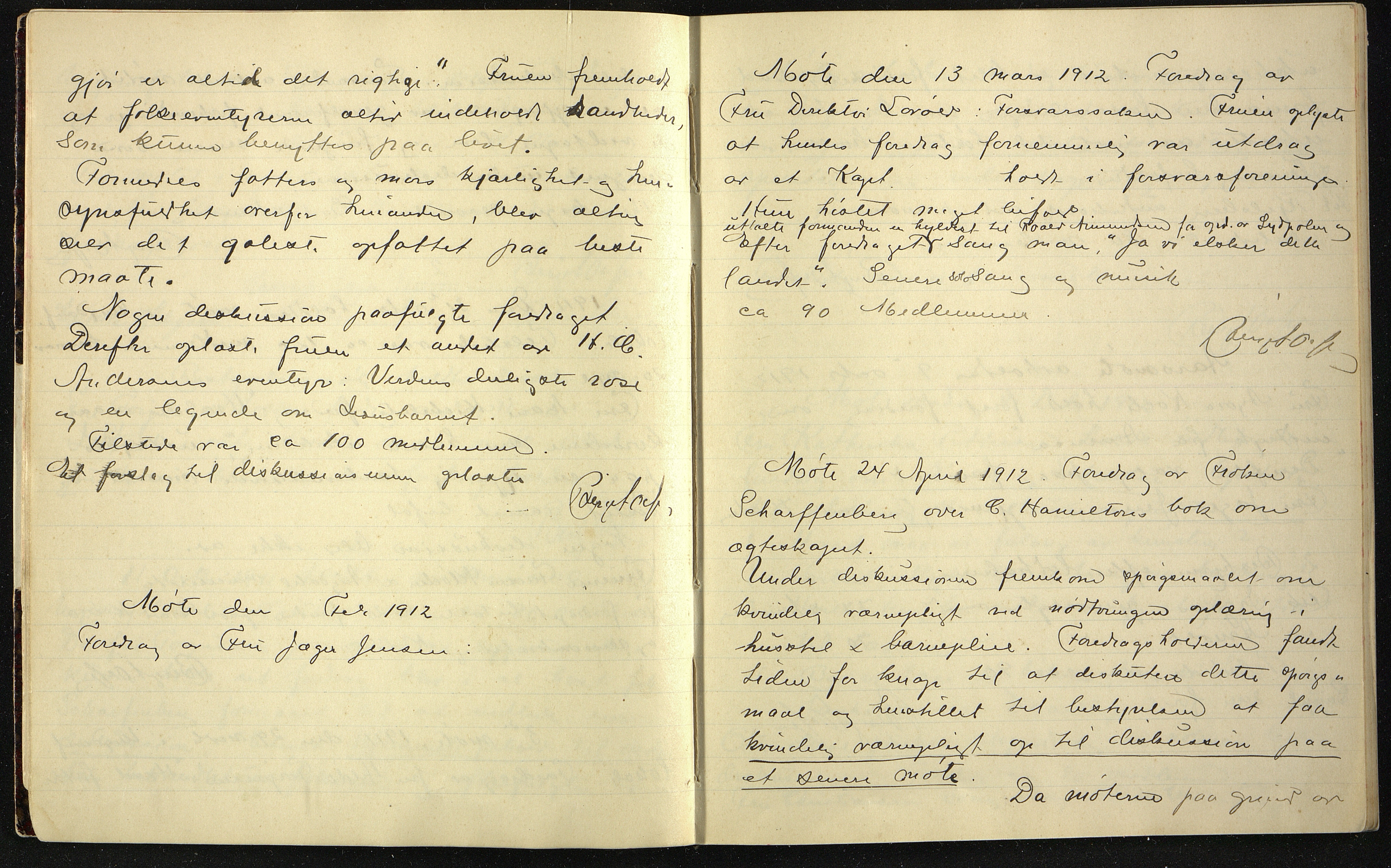 Samling av foreningsarkiv. A-Å, AAKS/PA-1059/F/L0009a/0001: Foreninger, Arendal / Arendals Diskusjonsforening, journal, 1911-1921