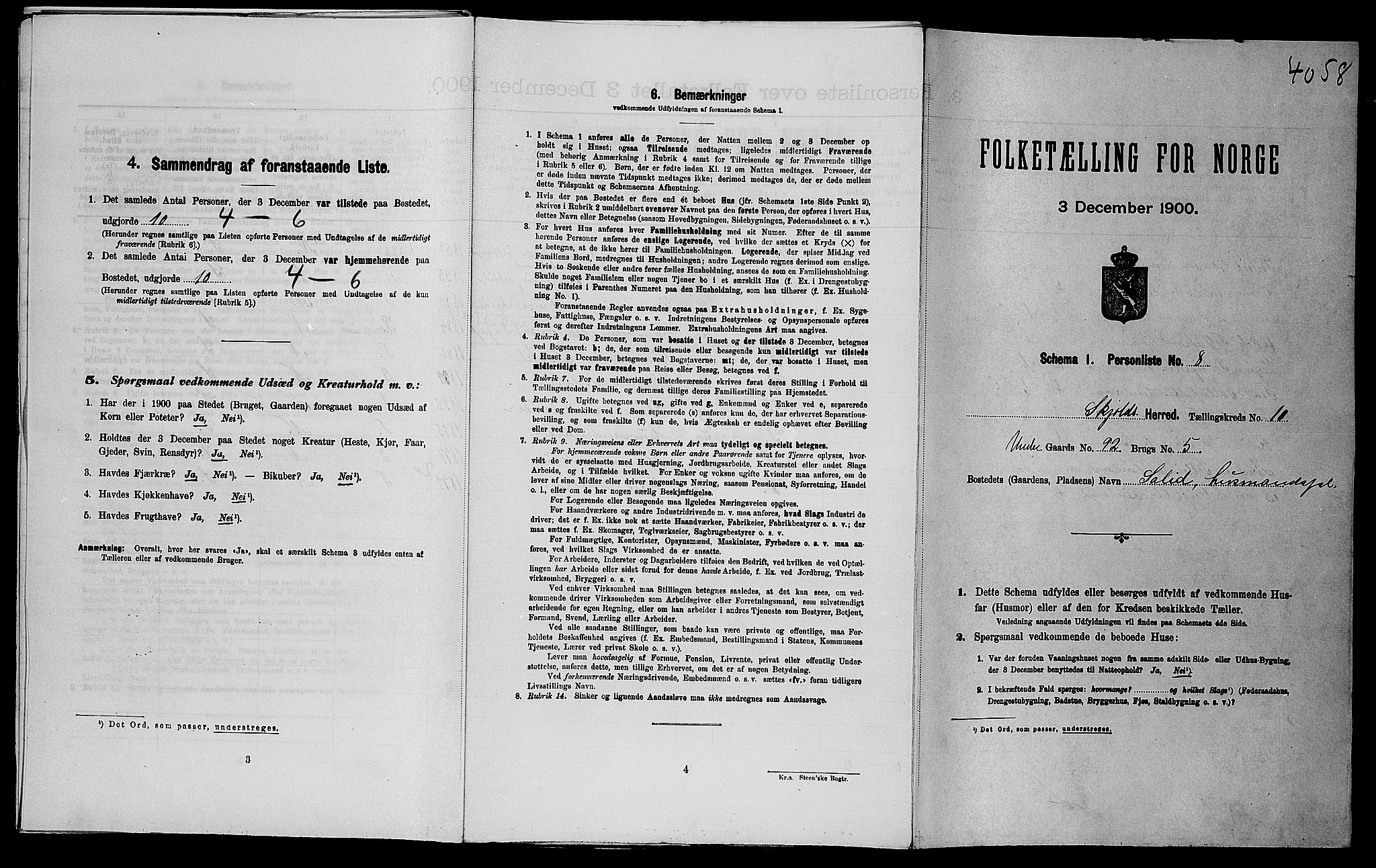 SAST, Folketelling 1900 for 1154 Skjold herred, 1900, s. 806