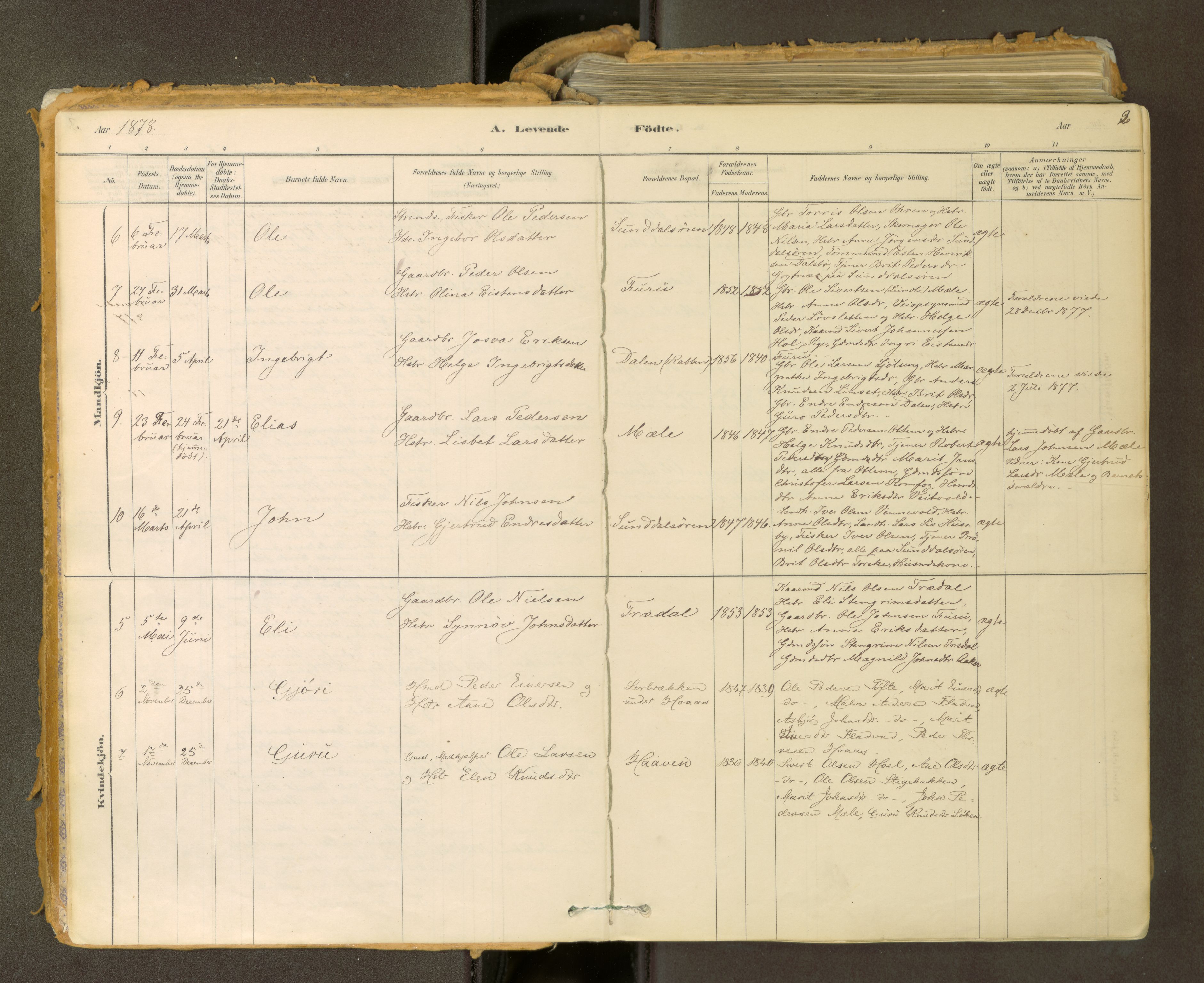 Sunndal sokneprestkontor, SAT/A-1085/1/I/I1/I1a: Ministerialbok nr. 2, 1877-1914, s. 2