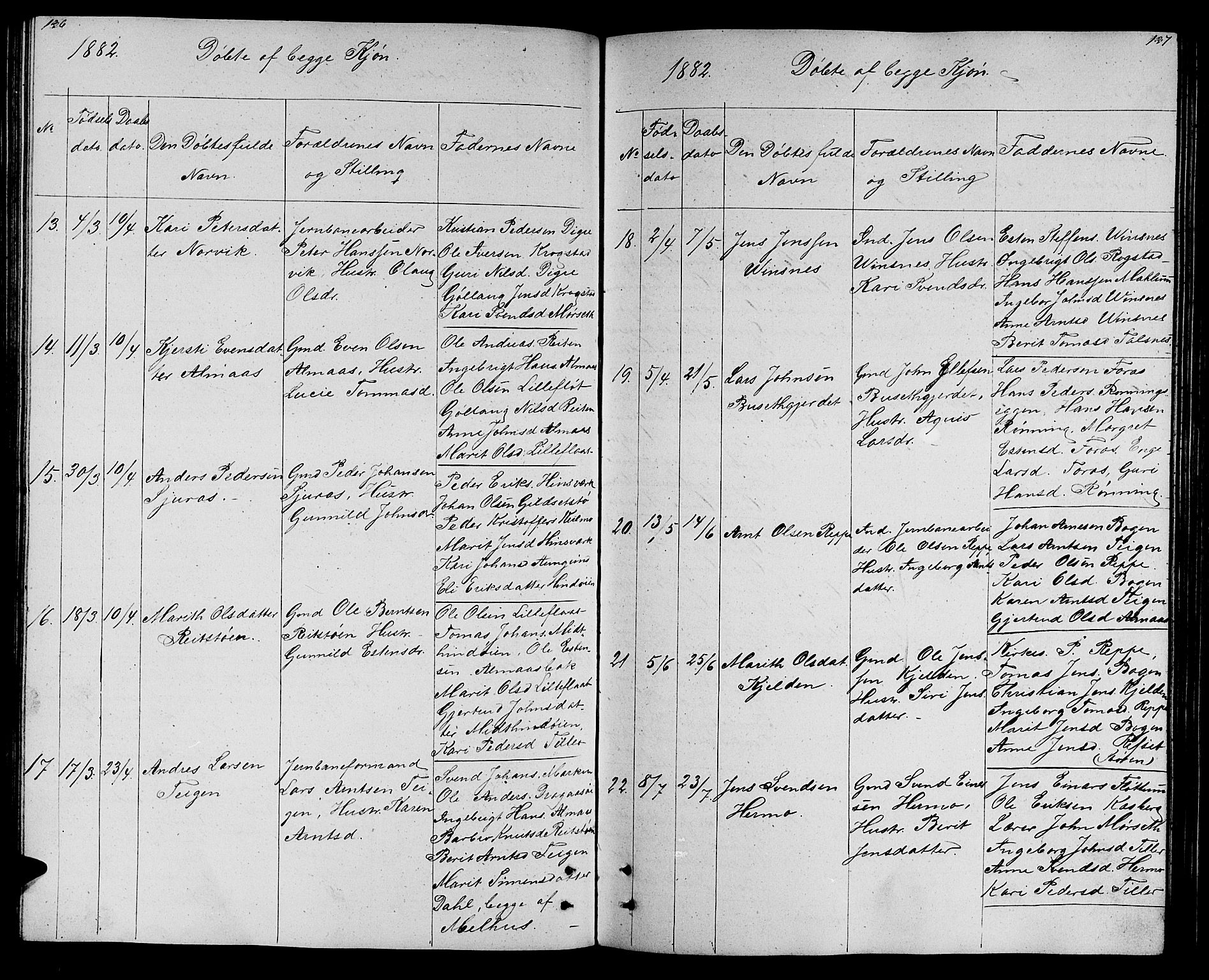 Ministerialprotokoller, klokkerbøker og fødselsregistre - Sør-Trøndelag, AV/SAT-A-1456/688/L1027: Klokkerbok nr. 688C02, 1861-1889, s. 136-137