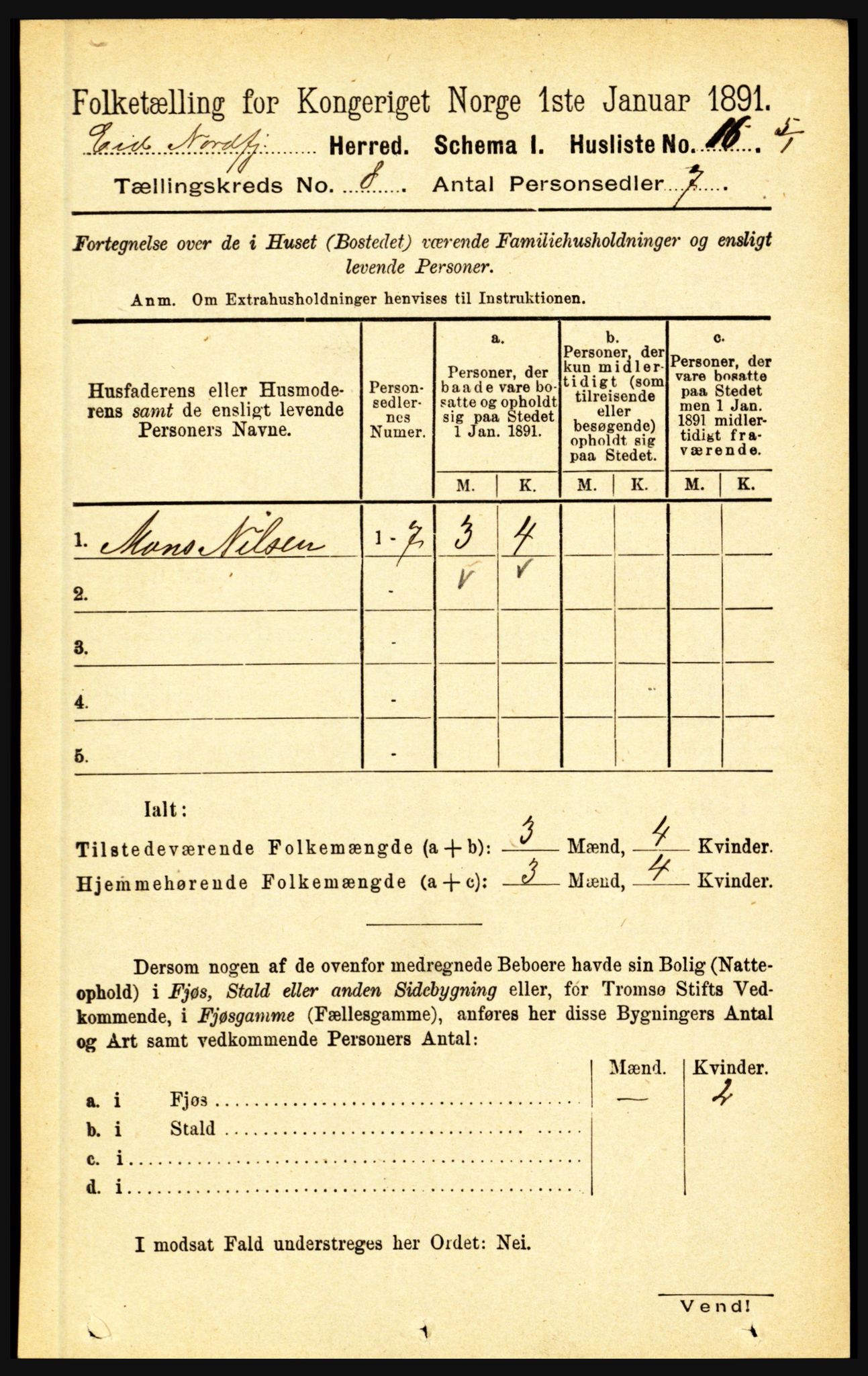 RA, Folketelling 1891 for 1443 Eid herred, 1891, s. 1964