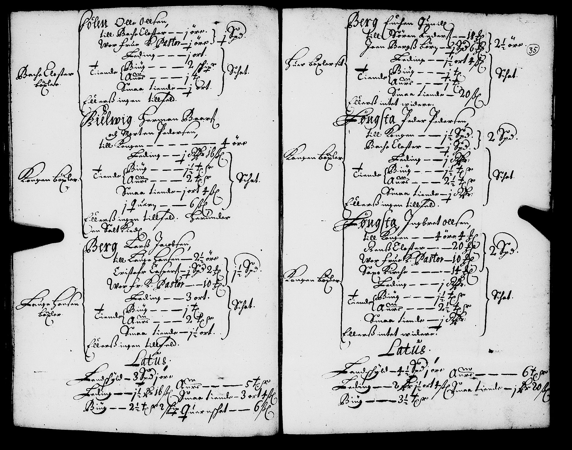 Rentekammeret inntil 1814, Realistisk ordnet avdeling, AV/RA-EA-4070/N/Nb/Nba/L0055: Inderøy len, 1668, s. 34b-35a