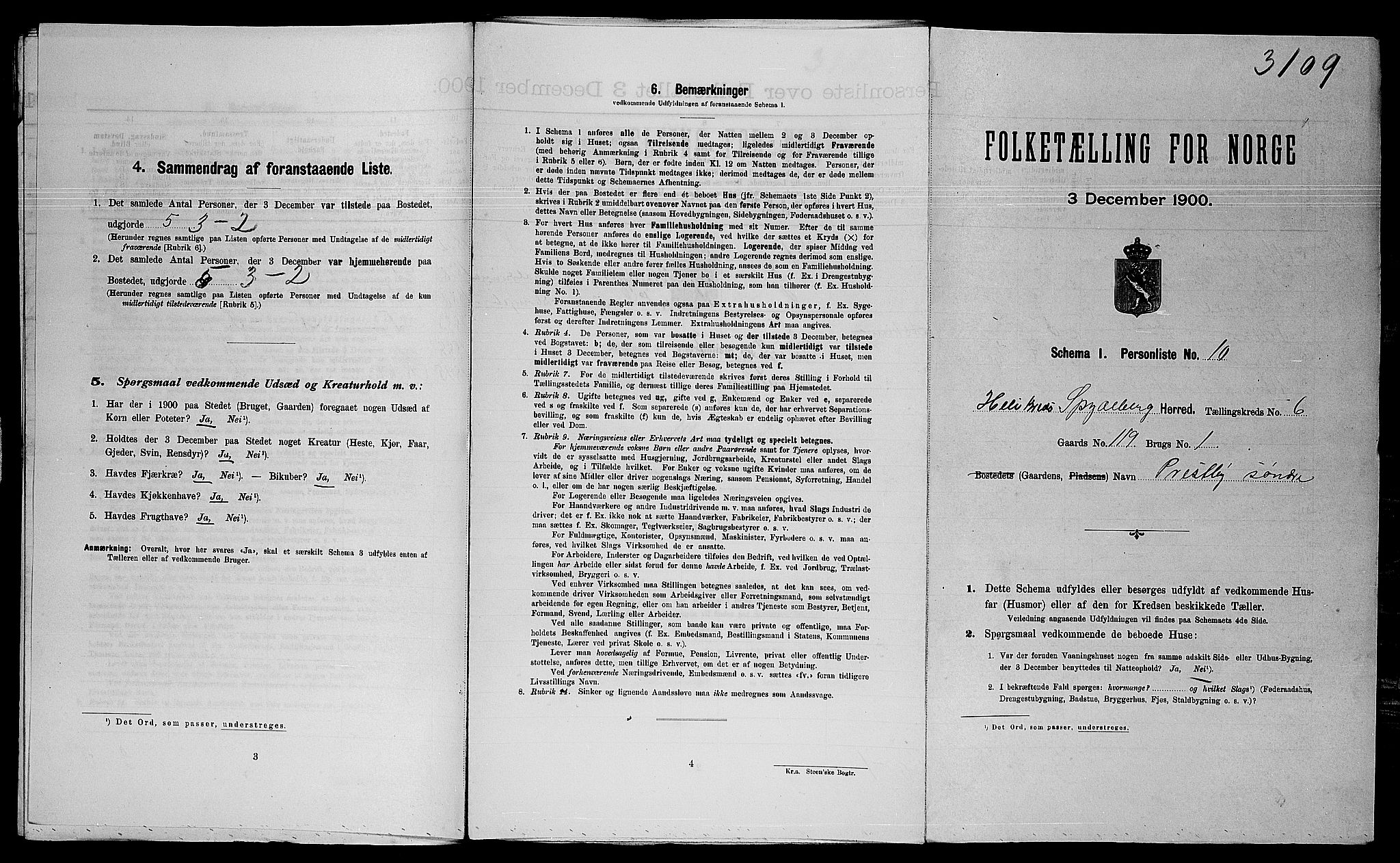 SAO, Folketelling 1900 for 0123 Spydeberg herred, 1900