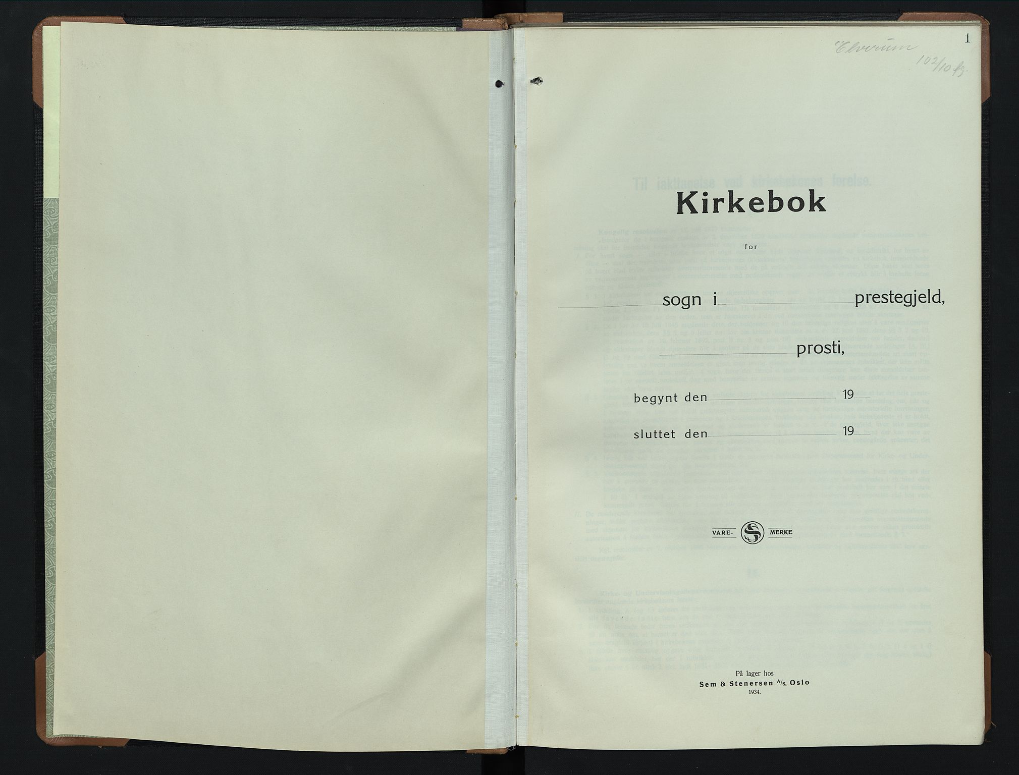Elverum prestekontor, SAH/PREST-044/H/Ha/Hab/L0019: Klokkerbok nr. 19, 1936-1951, s. 1