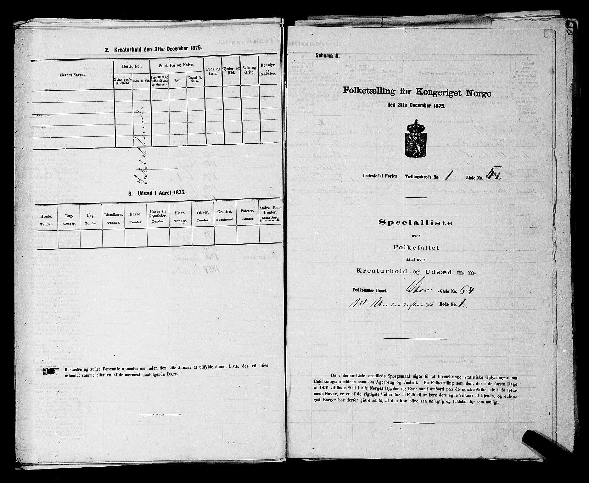 SAKO, Folketelling 1875 for 0703P Horten prestegjeld, 1875, s. 147