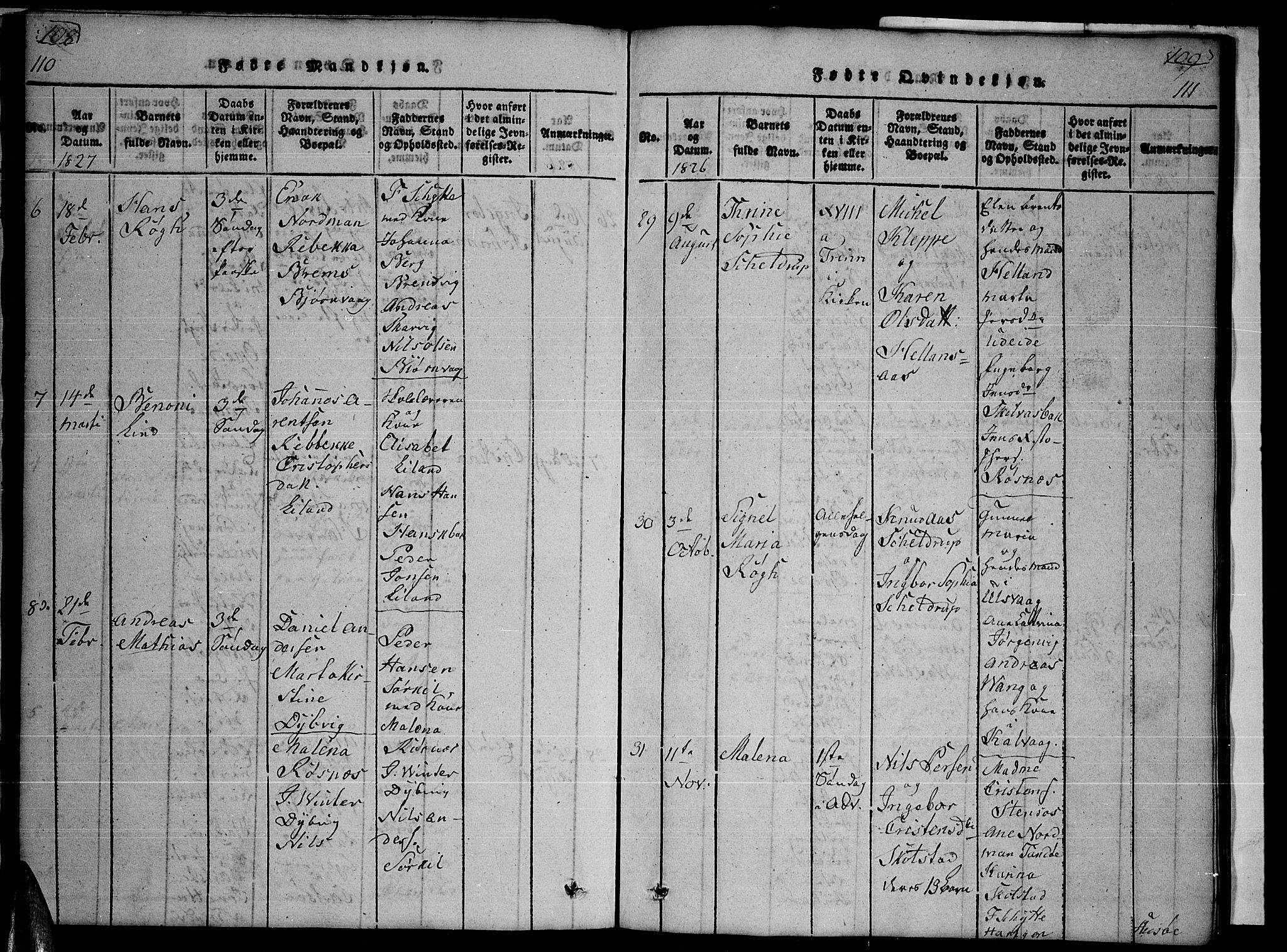 Ministerialprotokoller, klokkerbøker og fødselsregistre - Nordland, AV/SAT-A-1459/859/L0855: Klokkerbok nr. 859C01, 1821-1839, s. 112-113